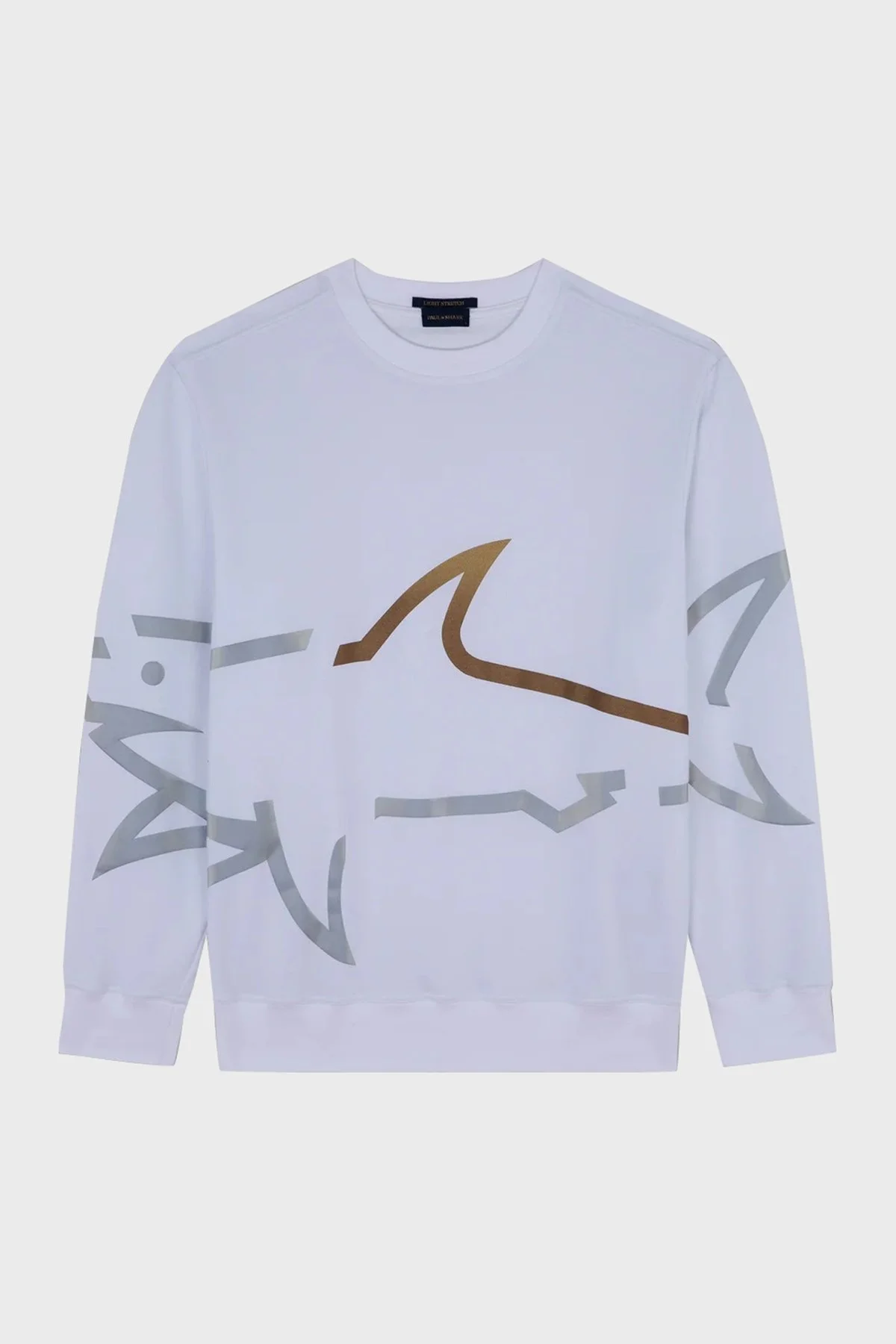 Paul & Shark Logo Baskılı Streç Pamuklu Regular Fit Bisiklet Yaka Erkek Sweat 24411881 010 BEYAZ - 6
