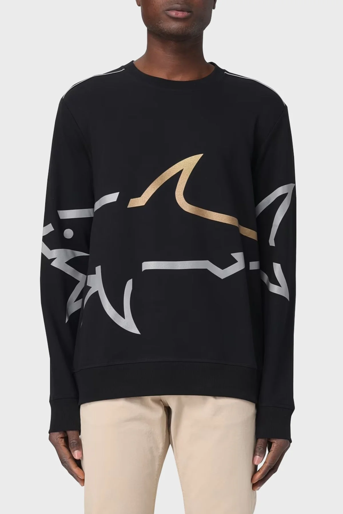 Paul & Shark Logo Baskılı Streç Pamuklu Regular Fit Bisiklet Yaka Erkek Sweat 24411881 011 SİYAH - 1