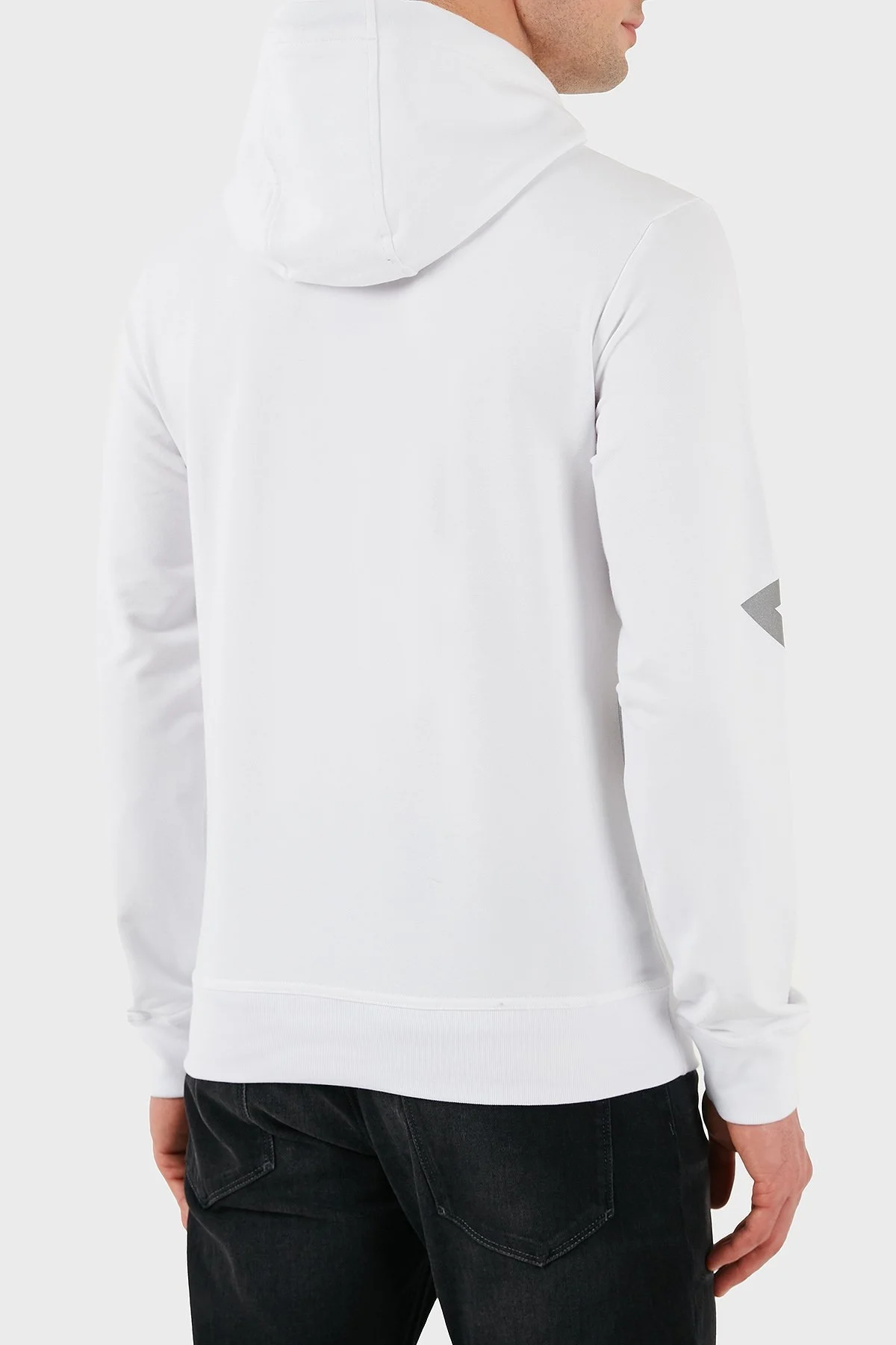 Paul & Shark Logo Baskılı Streç Pamuklu Regular Fit Kapüşonlu Erkek Sweat 24411882 010 BEYAZ - 3