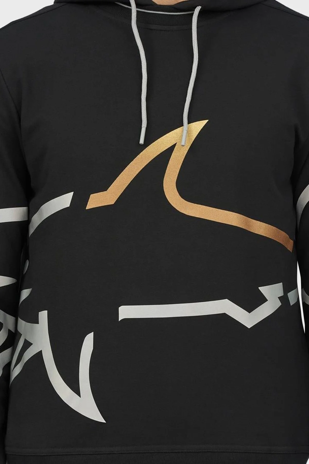 Paul & Shark Logo Baskılı Streç Pamuklu Regular Fit Kapüşonlu Erkek Sweat 24411882 011 SİYAH - 4