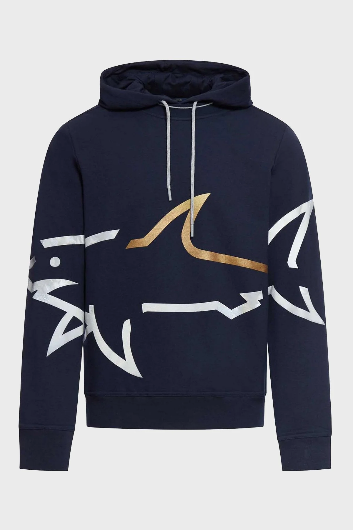 Paul & Shark Logo Baskılı Streç Pamuklu Regular Fit Kapüşonlu Erkek Sweat 24411882 013 LACİVERT - 5