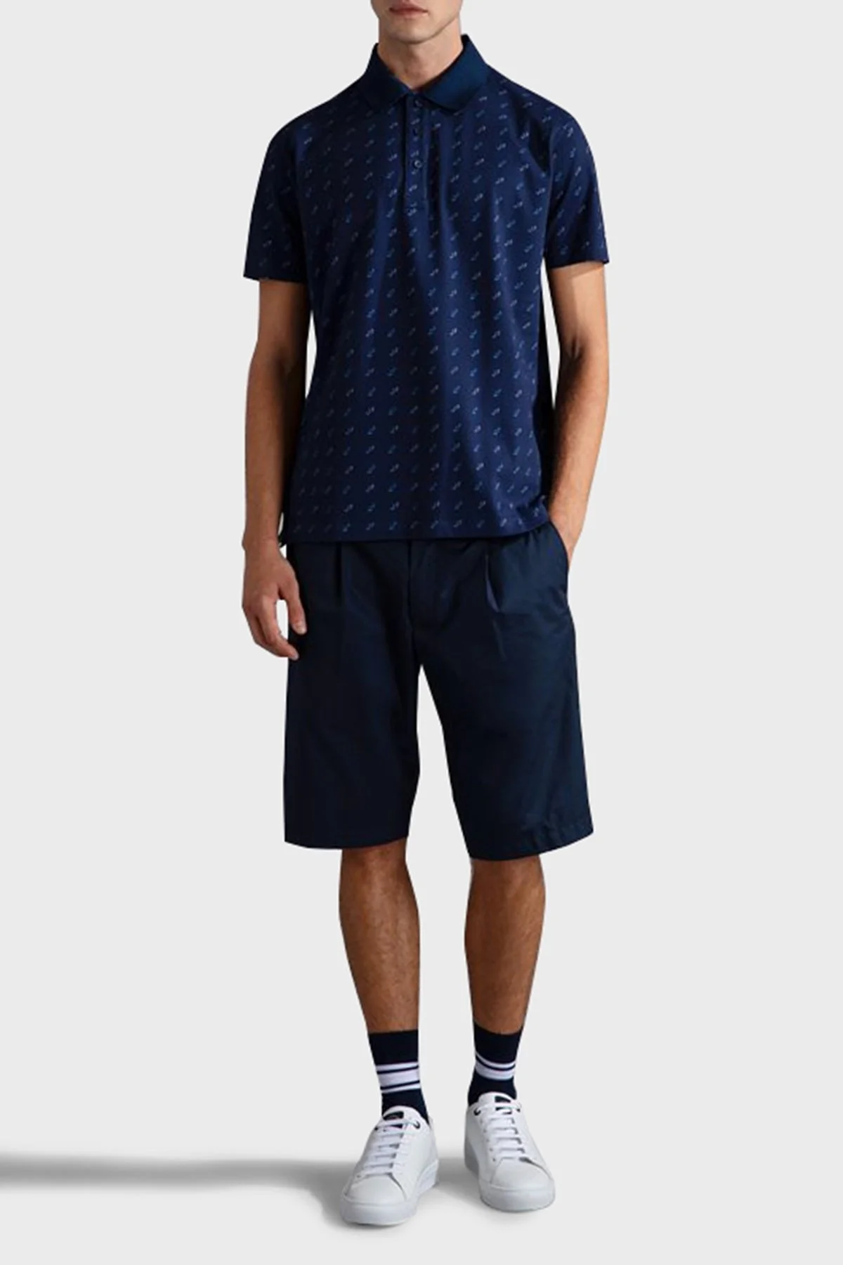 Paul & Shark Logo Desenli Pamuklu Regular Fit Düğmeli Erkek Polo Yaka T Shirt 24411337 013 LACİVERT - 2