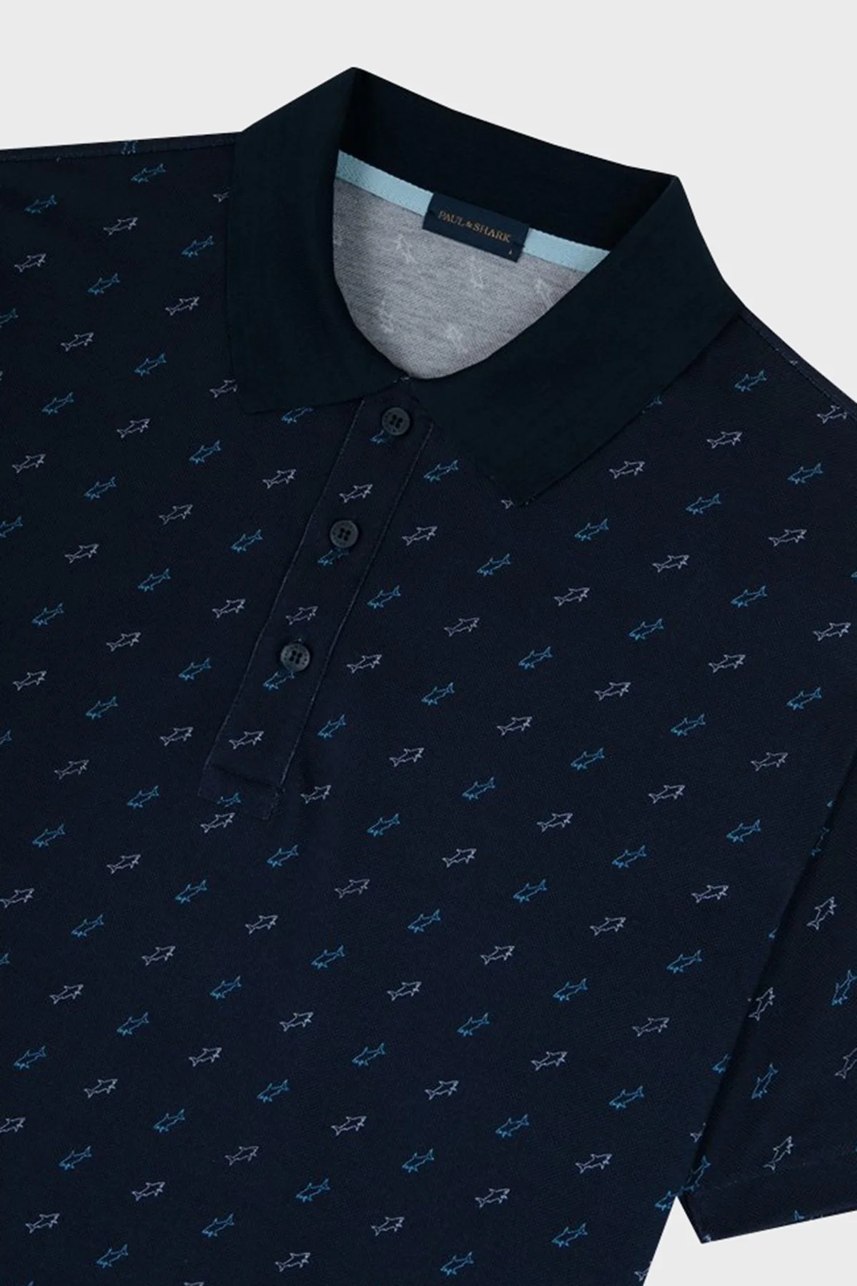 Paul & Shark Logo Desenli Pamuklu Regular Fit Düğmeli Erkek Polo Yaka T Shirt 24411337 013 LACİVERT - 5