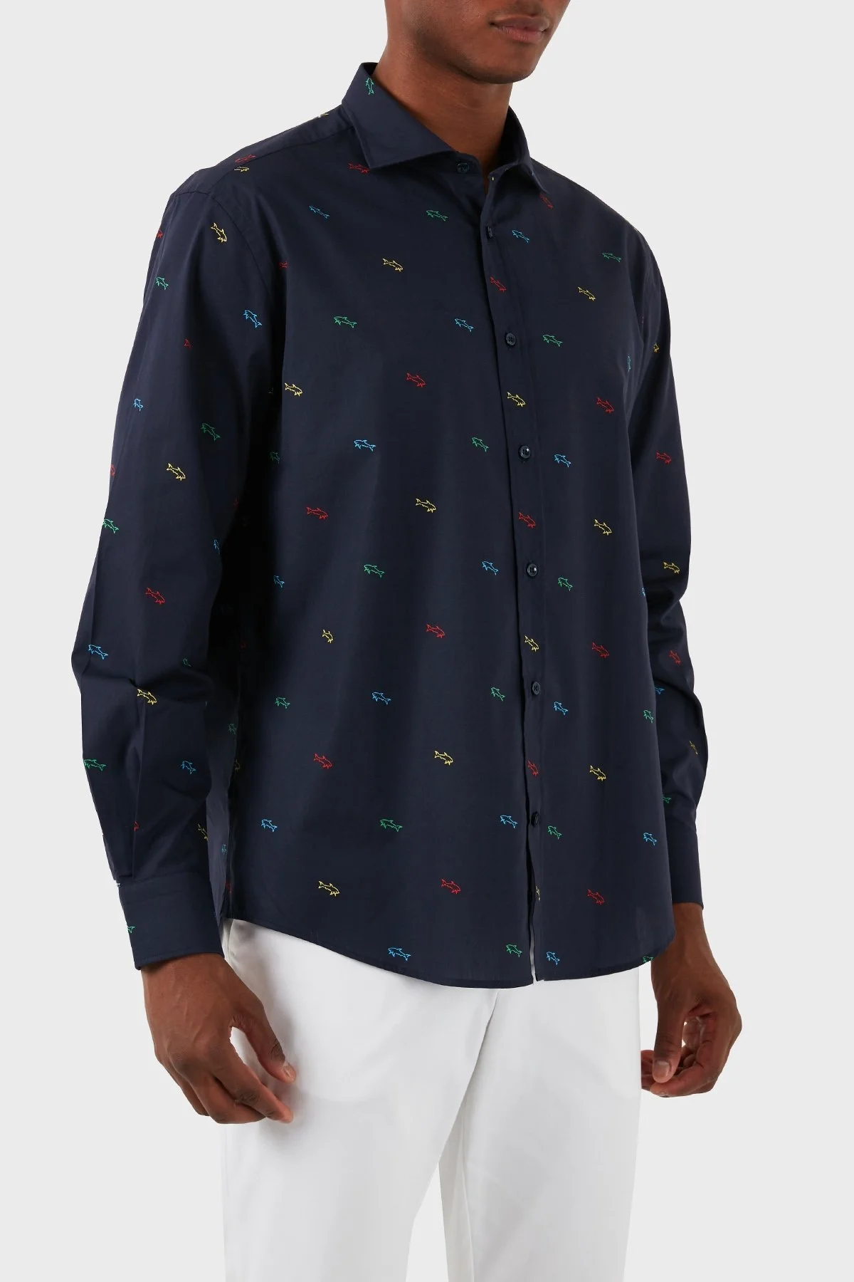 Paul & Shark Logolu % 100 Pamuk Erkek Gömlek 23413288J 102 LACİVERT - 1