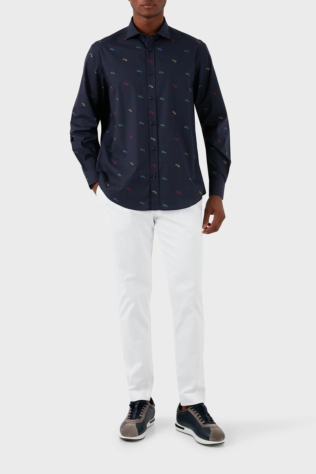 Paul & Shark Logolu % 100 Pamuk Erkek Gömlek 23413288J 102 LACİVERT - 3