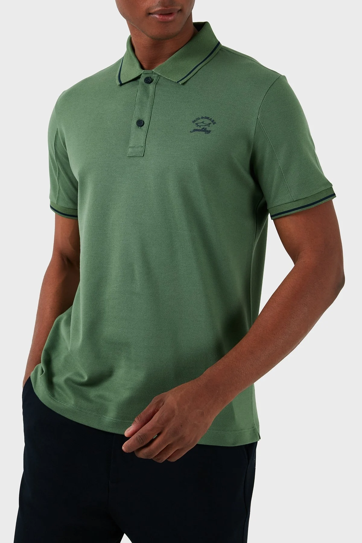 Paul & Shark Logolu % 100 Pamuk Regular Fit Erkek Polo Yaka T Shirt 22411287 178 YEŞİL - 1