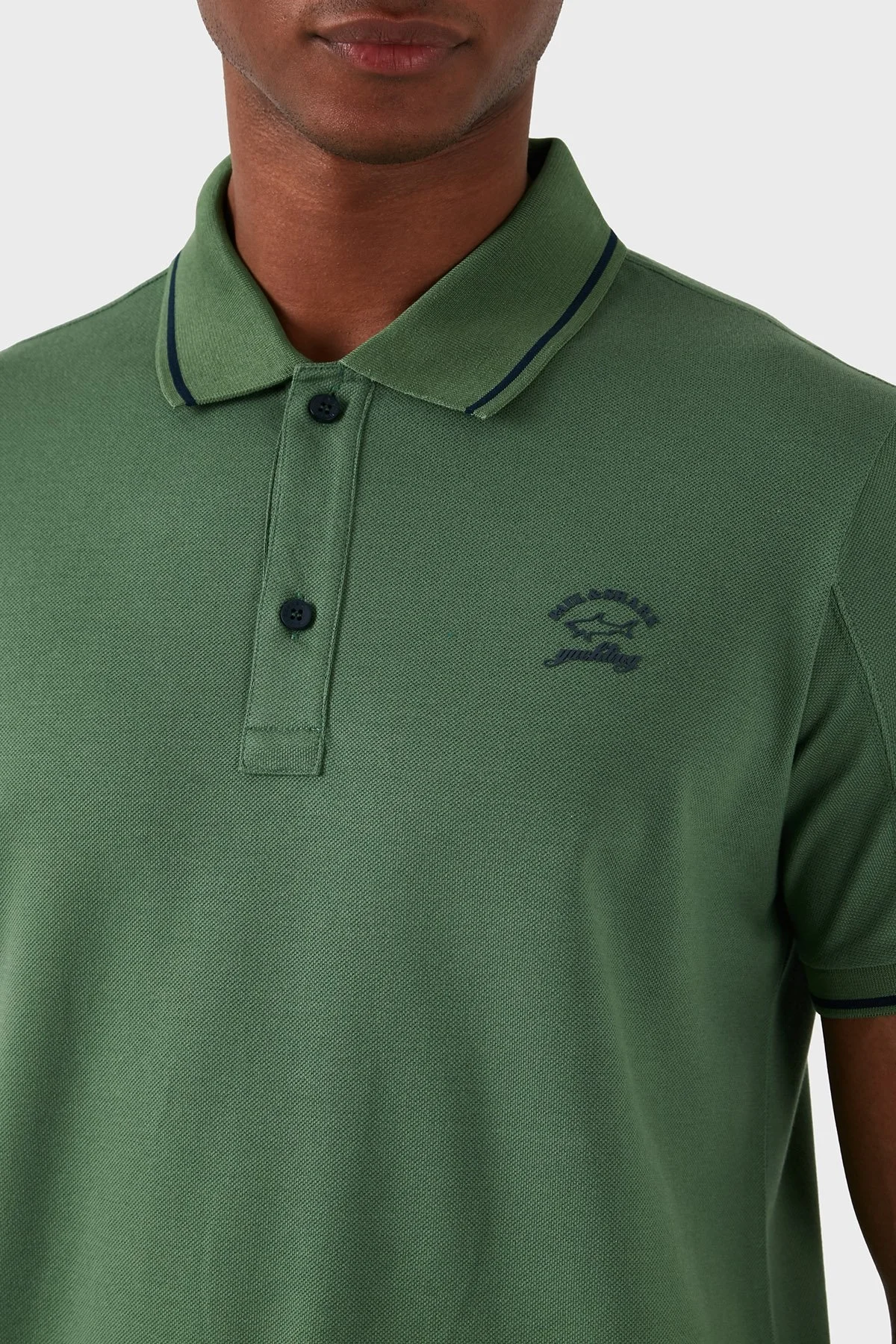 Paul & Shark Logolu % 100 Pamuk Regular Fit Erkek Polo Yaka T Shirt 22411287 178 YEŞİL - 3