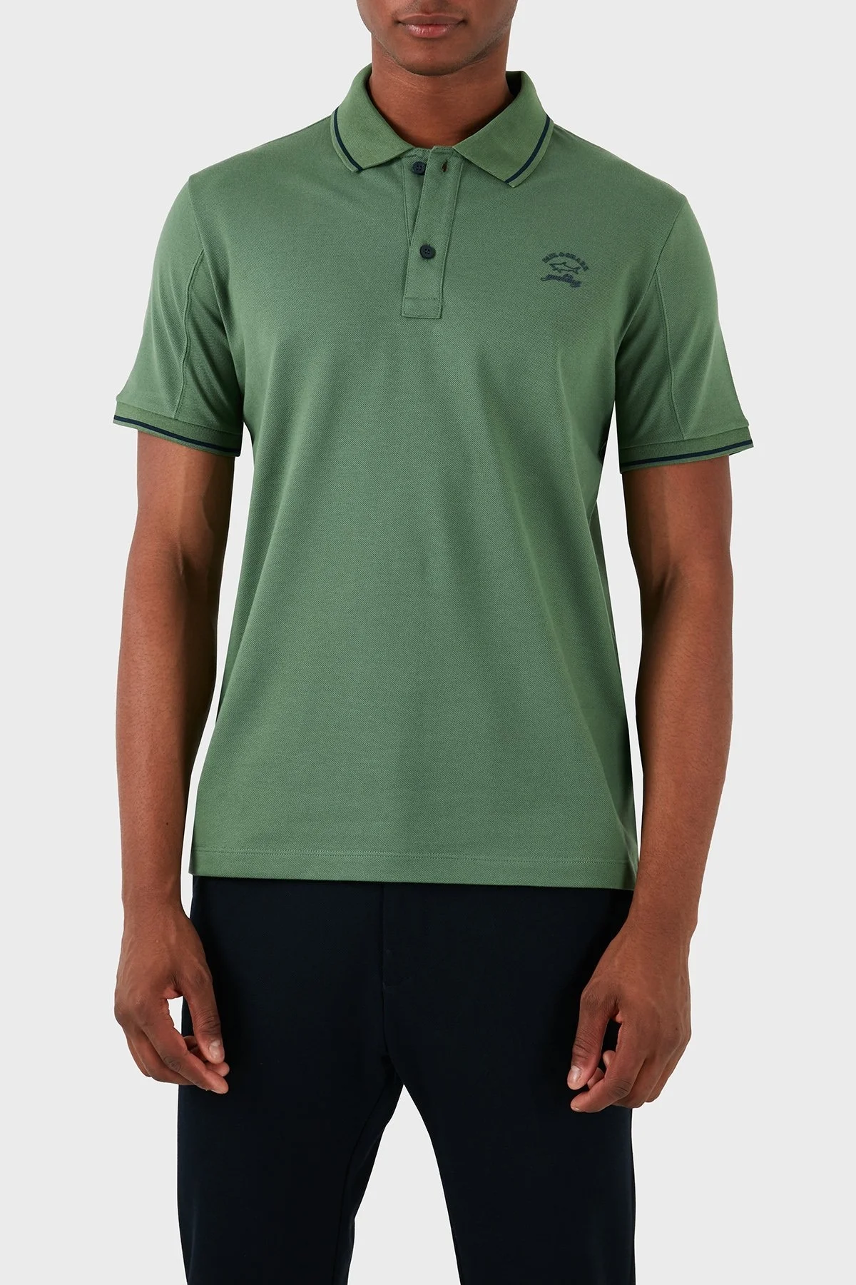 Paul & Shark Logolu % 100 Pamuk Regular Fit Erkek Polo Yaka T Shirt 22411287 178 YEŞİL - 4