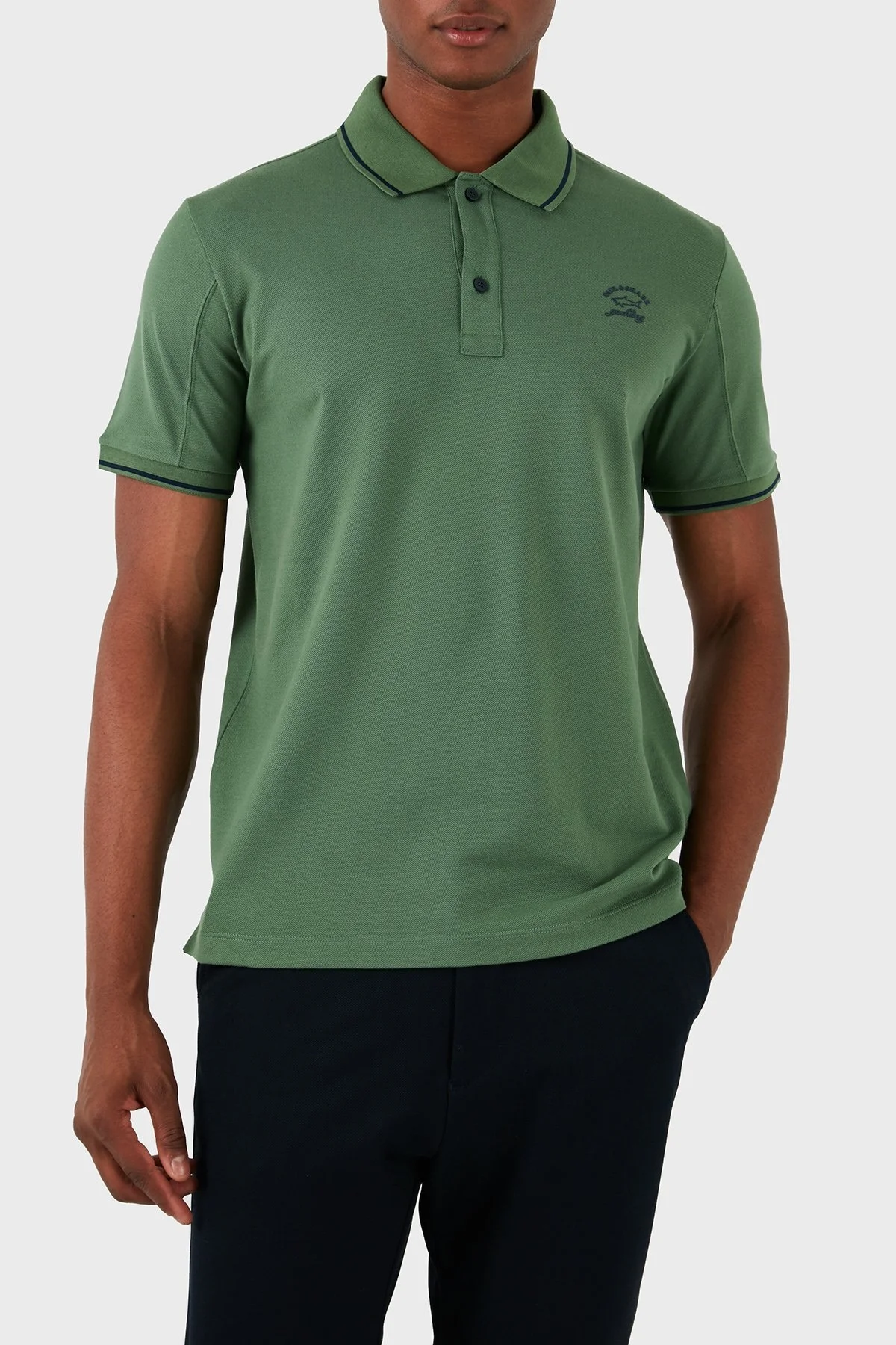 Paul & Shark Logolu % 100 Pamuk Regular Fit Erkek Polo Yaka T Shirt 22411287 178 YEŞİL - 5