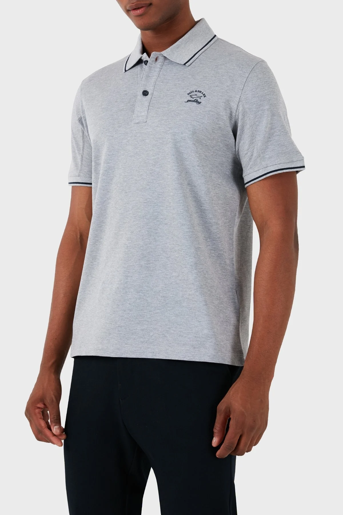 Paul & Shark Logolu % 100 Pamuk Regular Fit Erkek Polo Yaka T Shirt 22411287 930 GRİ - 3