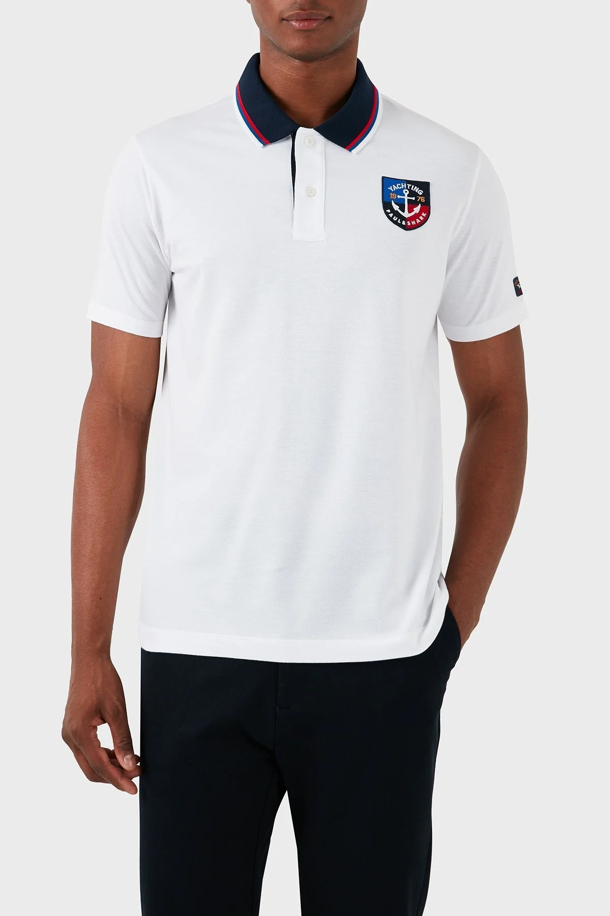Paul & Shark Logolu % 100 Pamuk Regular Fit Erkek Polo Yaka T Shirt 23411203 010 BEYAZ - 1