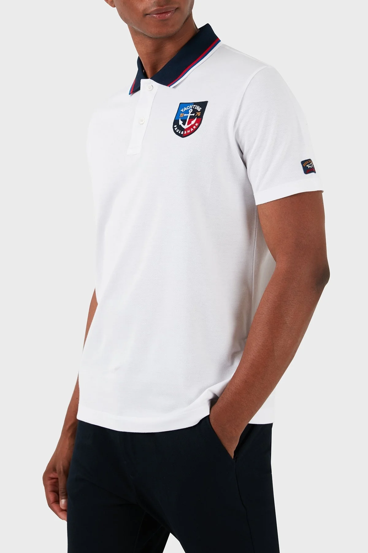 Paul & Shark Logolu % 100 Pamuk Regular Fit Erkek Polo Yaka T Shirt 23411203 010 BEYAZ - 3