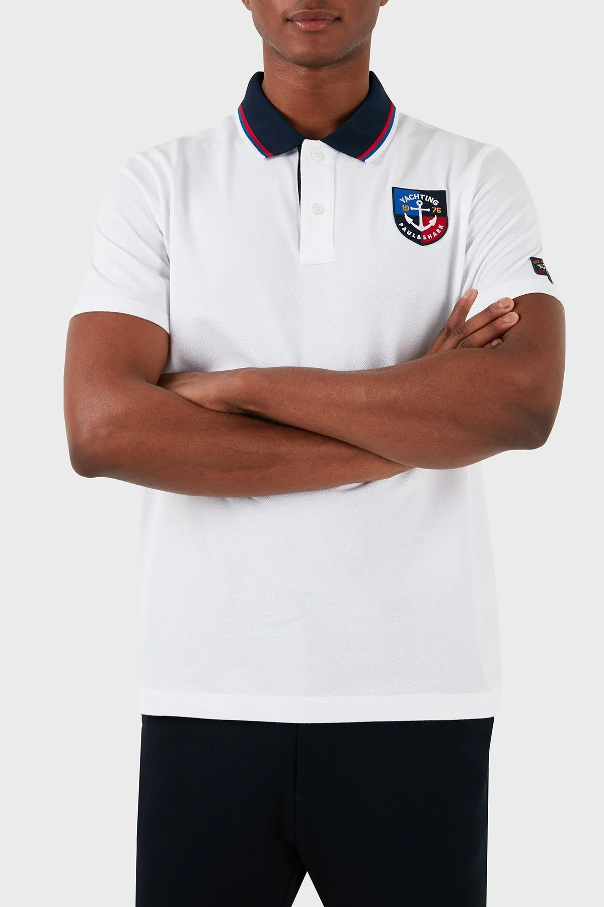 Paul & Shark Logolu % 100 Pamuk Regular Fit Erkek Polo Yaka T Shirt 23411203 010 BEYAZ - 6