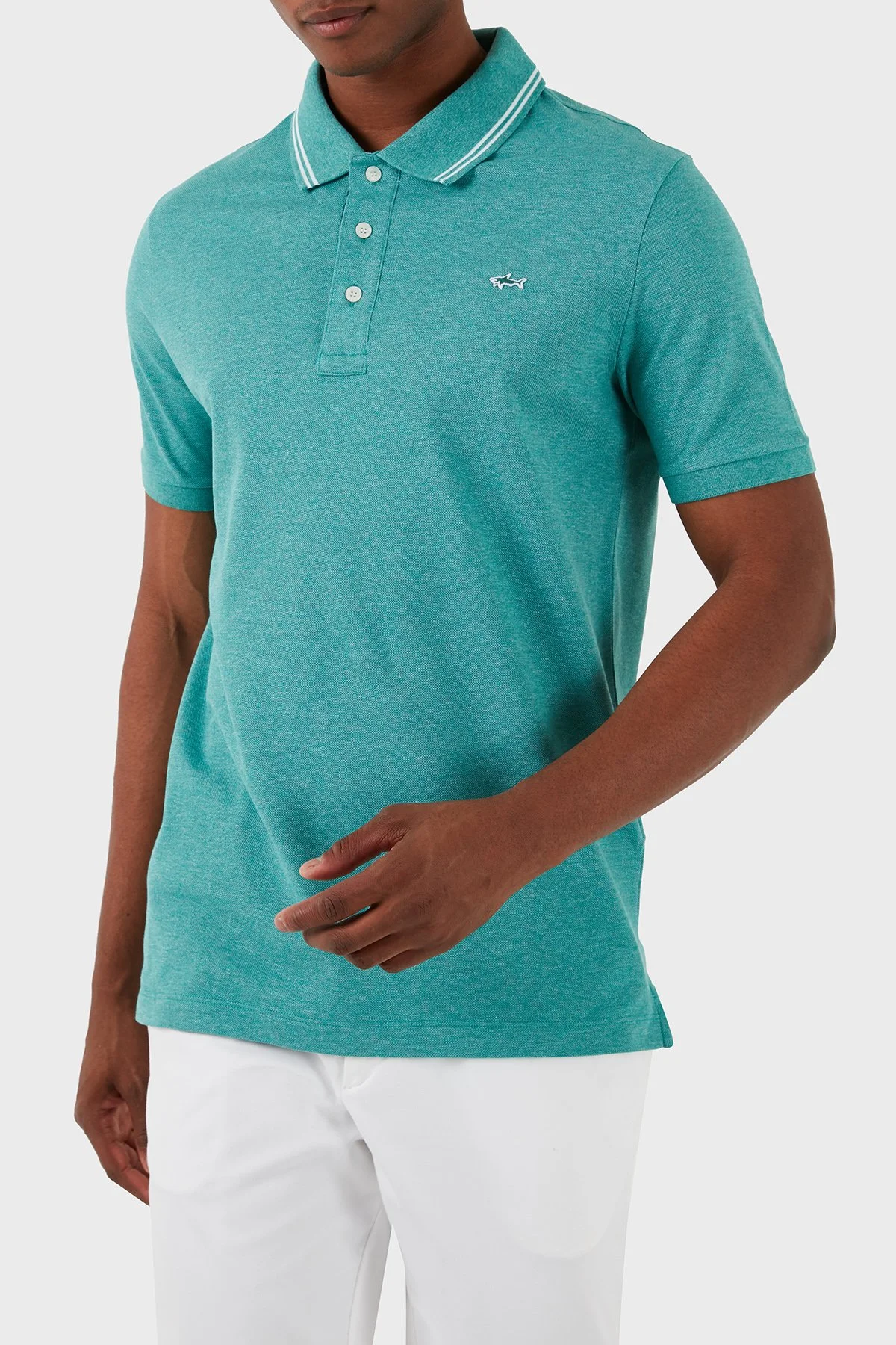 Paul & Shark Logolu % 100 Pamuk Regular Fit Erkek Polo Yaka T Shirt 23411248 172 YEŞİL - 1
