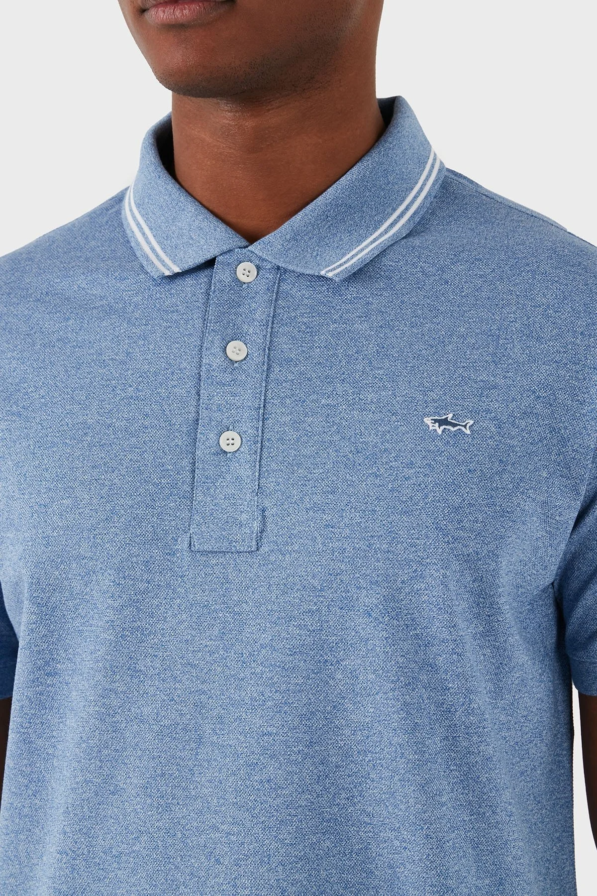 Paul & Shark Logolu % 100 Pamuk Regular Fit Erkek Polo Yaka T Shirt 23411248 363 MAVİ - 4