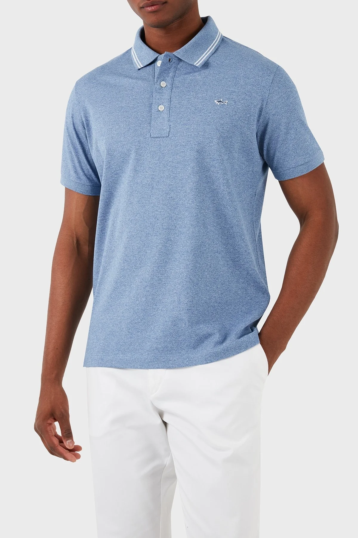 Paul & Shark Logolu % 100 Pamuk Regular Fit Erkek Polo Yaka T Shirt 23411248 363 MAVİ - 5
