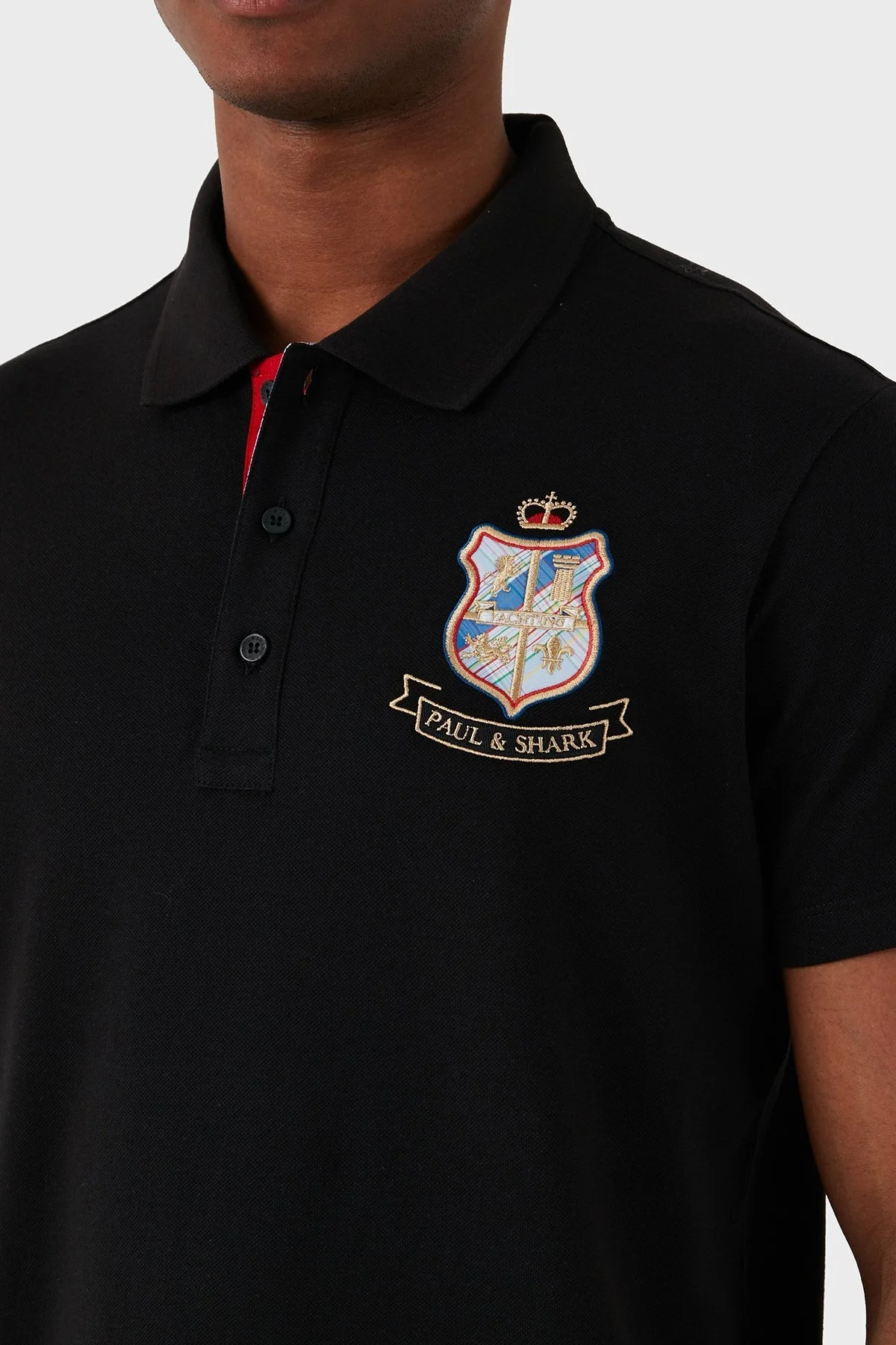 Paul & Shark Logolu % 100 Pamuk Regular Fit Erkek Polo Yaka T Shirt 23411327 011 SİYAH - 4