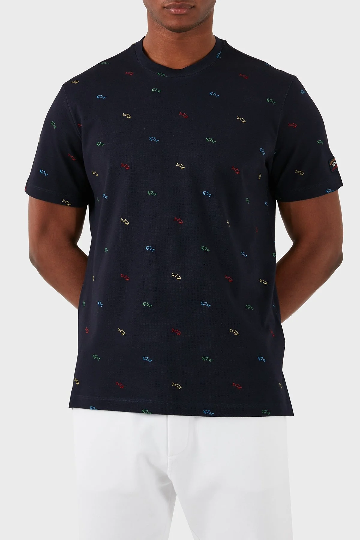 Paul & Shark Logolu Bisiklet Yaka % 100 Pamuk Regular Fit Erkek T Shirt 23411100 003 LACİVERT - 6