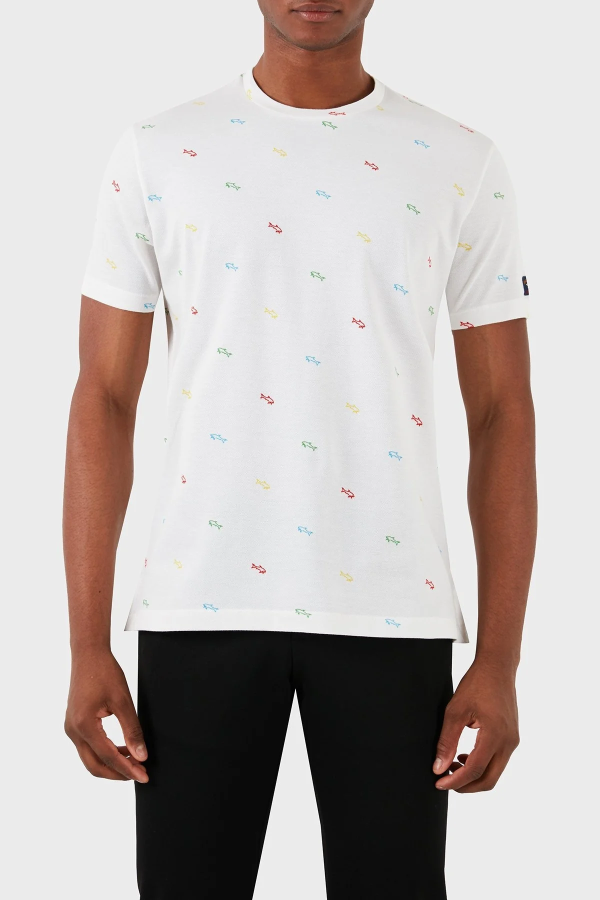 Paul & Shark Logolu Bisiklet Yaka % 100 Pamuk Regular Fit Erkek T Shirt 23411100 004 BEYAZ - 1