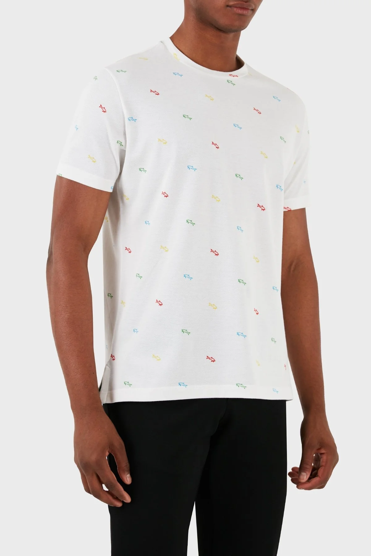 Paul & Shark Logolu Bisiklet Yaka % 100 Pamuk Regular Fit Erkek T Shirt 23411100 004 BEYAZ - 4