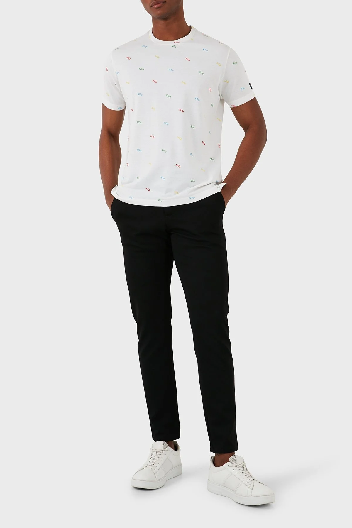 Paul & Shark Logolu Bisiklet Yaka % 100 Pamuk Regular Fit Erkek T Shirt 23411100 004 BEYAZ - 5