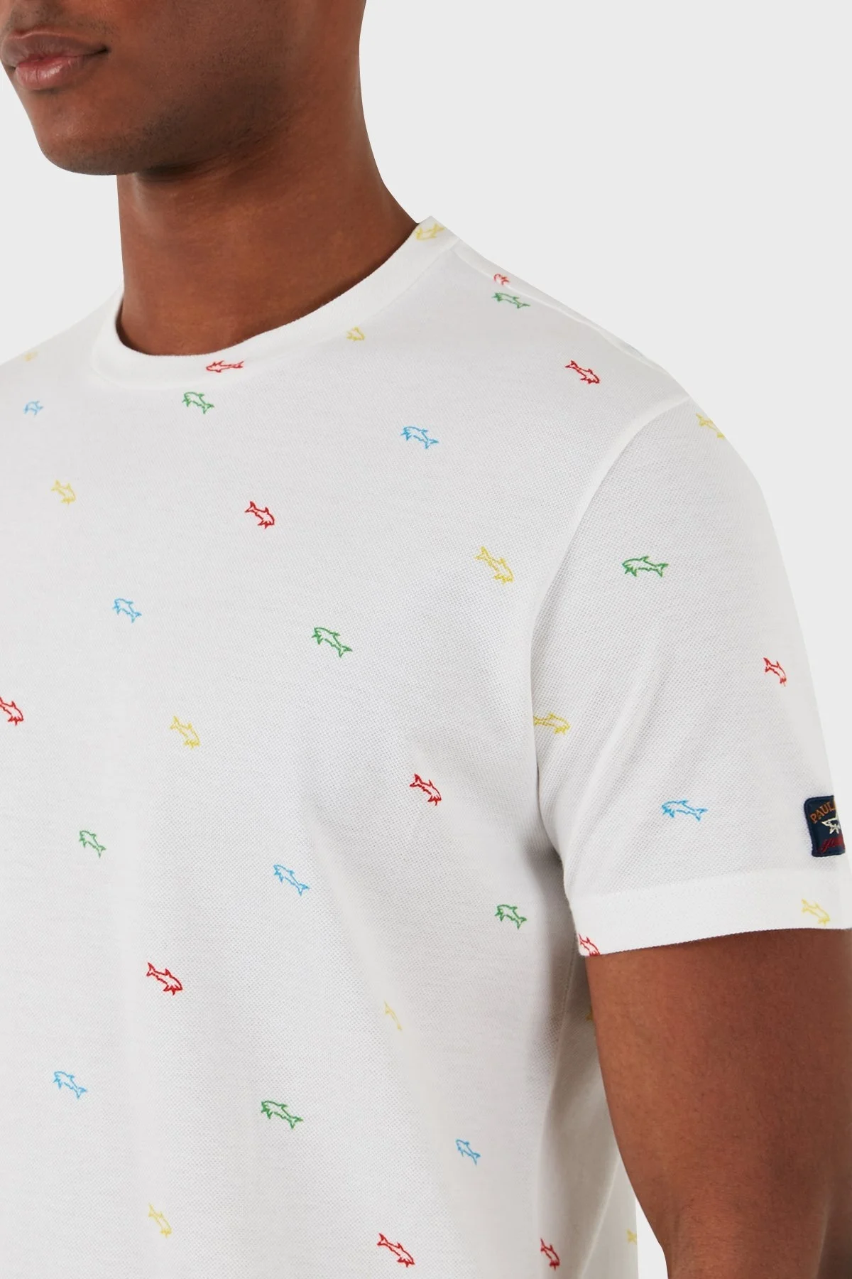 Paul & Shark Logolu Bisiklet Yaka % 100 Pamuk Regular Fit Erkek T Shirt 23411100 004 BEYAZ - 6