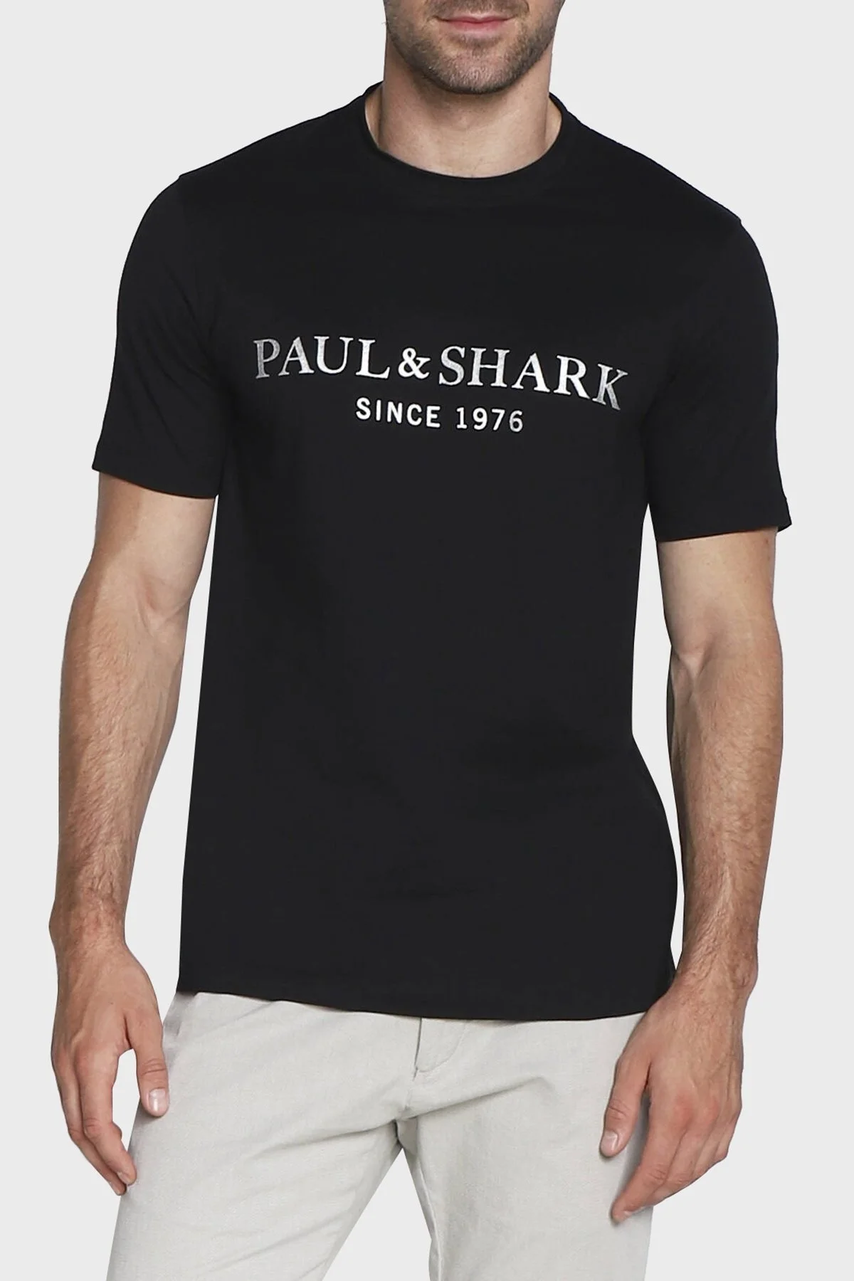 Paul & Shark Logolu Bisiklet Yaka Pamuklu Regular Fit Erkek T Shirt 11311631 011 SİYAH - 4