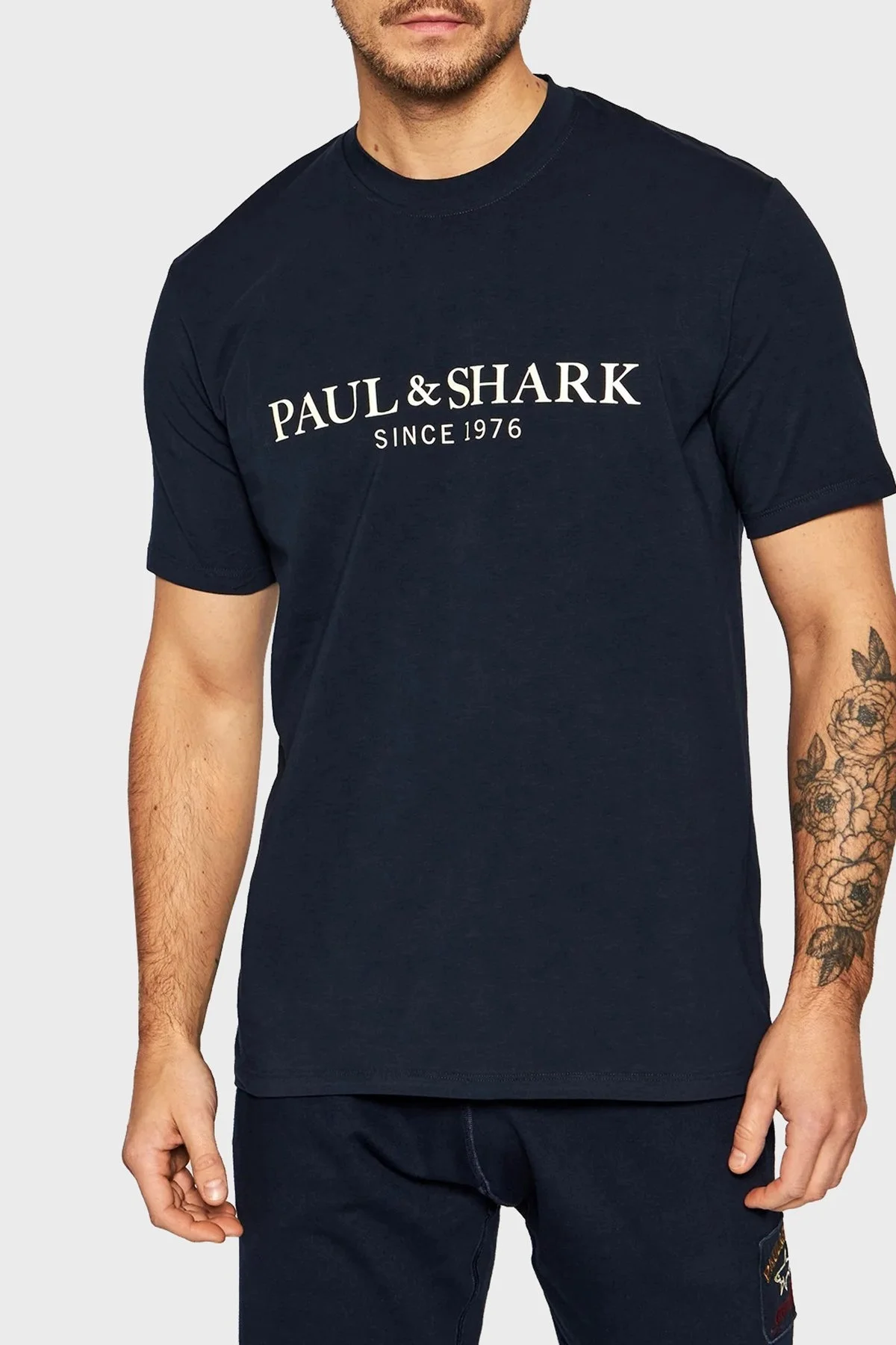 Paul & Shark Logolu Bisiklet Yaka Pamuklu Regular Fit Erkek T Shirt 11311631 130 LACİVERT - 1