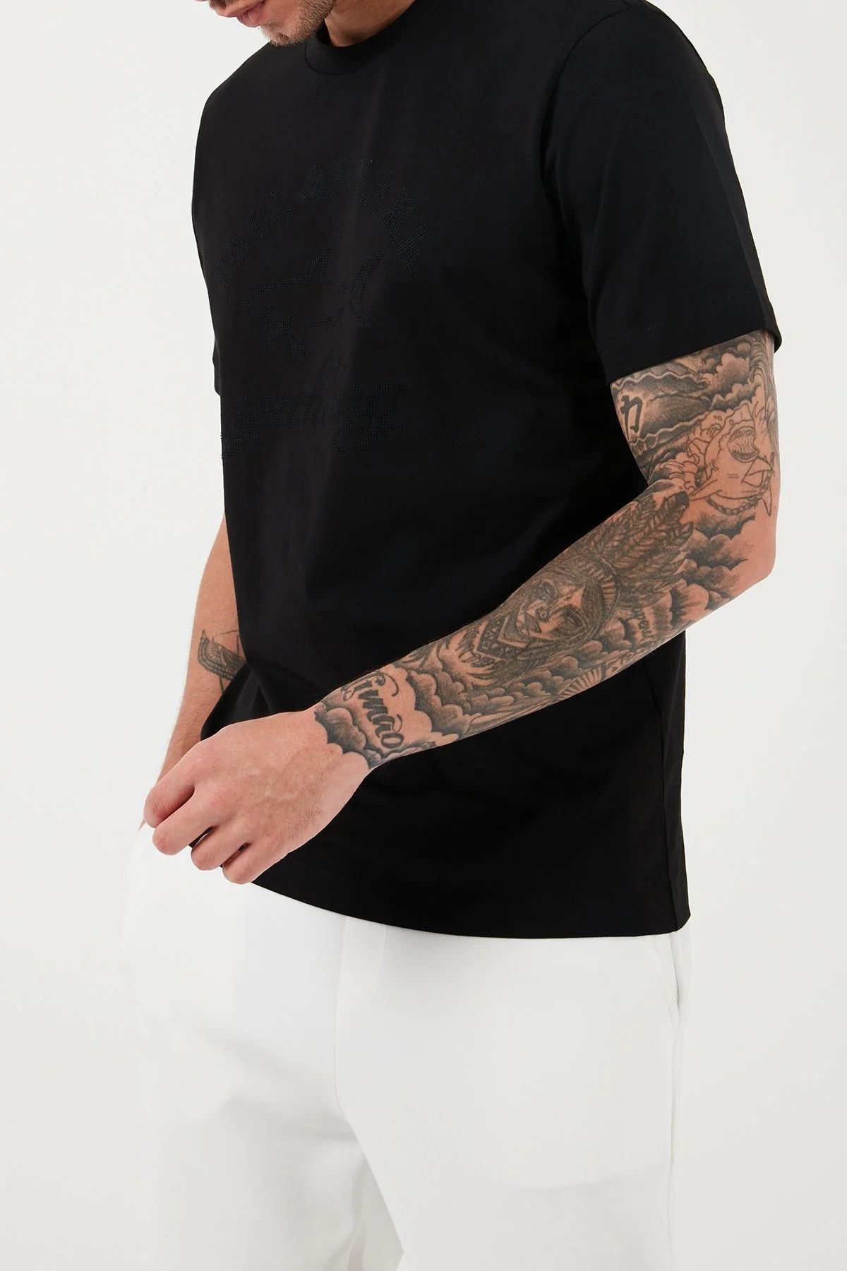 Paul & Shark Logolu Bisiklet Yaka Pamuklu Regular Fit Erkek T Shirt 13311614 011 SİYAH - 7