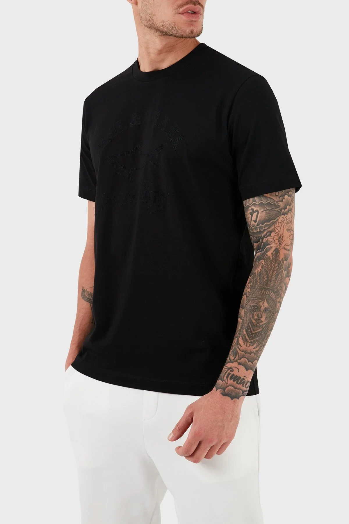 Paul & Shark Logolu Bisiklet Yaka Pamuklu Regular Fit Erkek T Shirt 13311614 011 SİYAH - 9