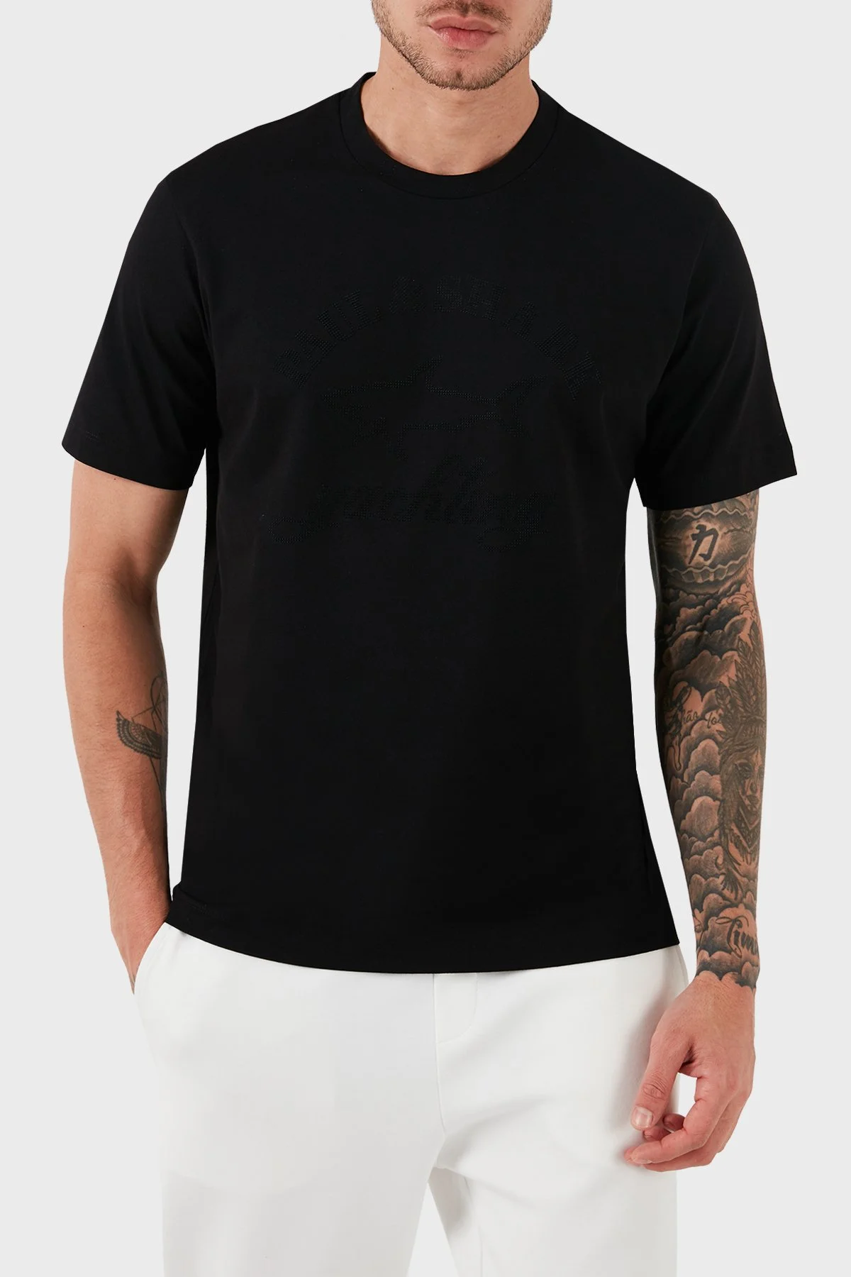 Paul & Shark Logolu Bisiklet Yaka Pamuklu Regular Fit Erkek T Shirt 13311614 011 SİYAH - 1