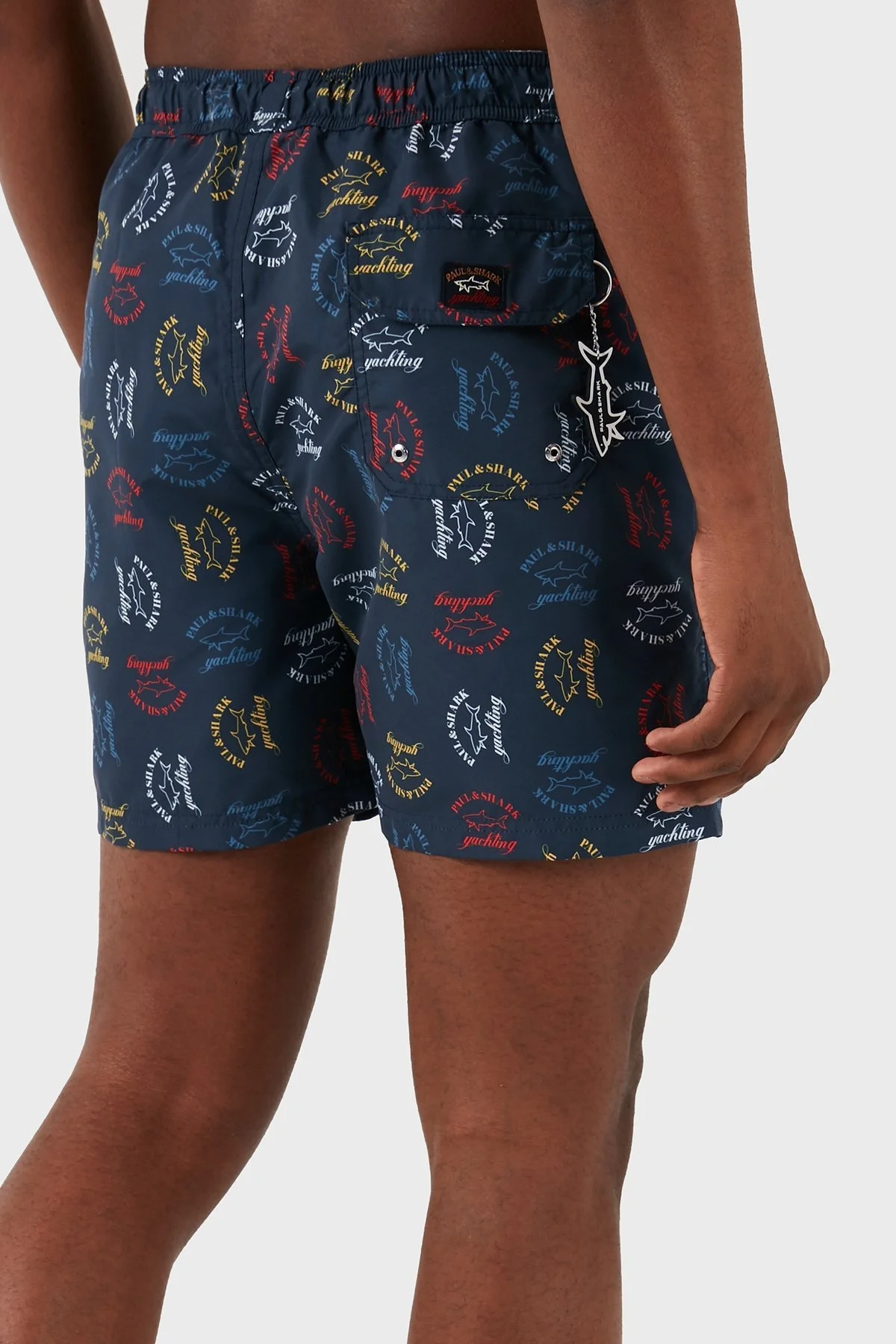 Paul & Shark Logolu Deniz Şortu Belden Bağlamalı Cepli Erkek Mayo Short 23415061 100 LACİVERT - 2