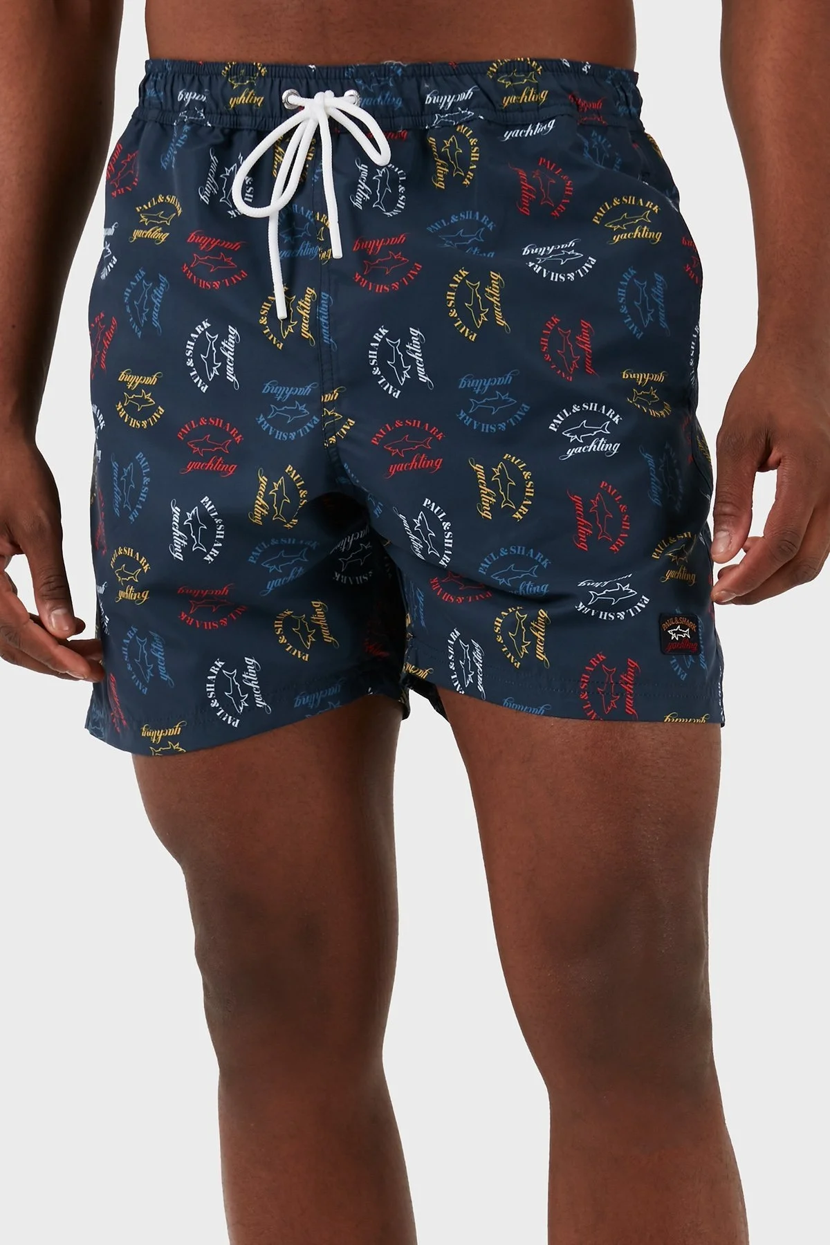 Paul & Shark Logolu Deniz Şortu Belden Bağlamalı Cepli Erkek Mayo Short 23415061 100 LACİVERT - 4