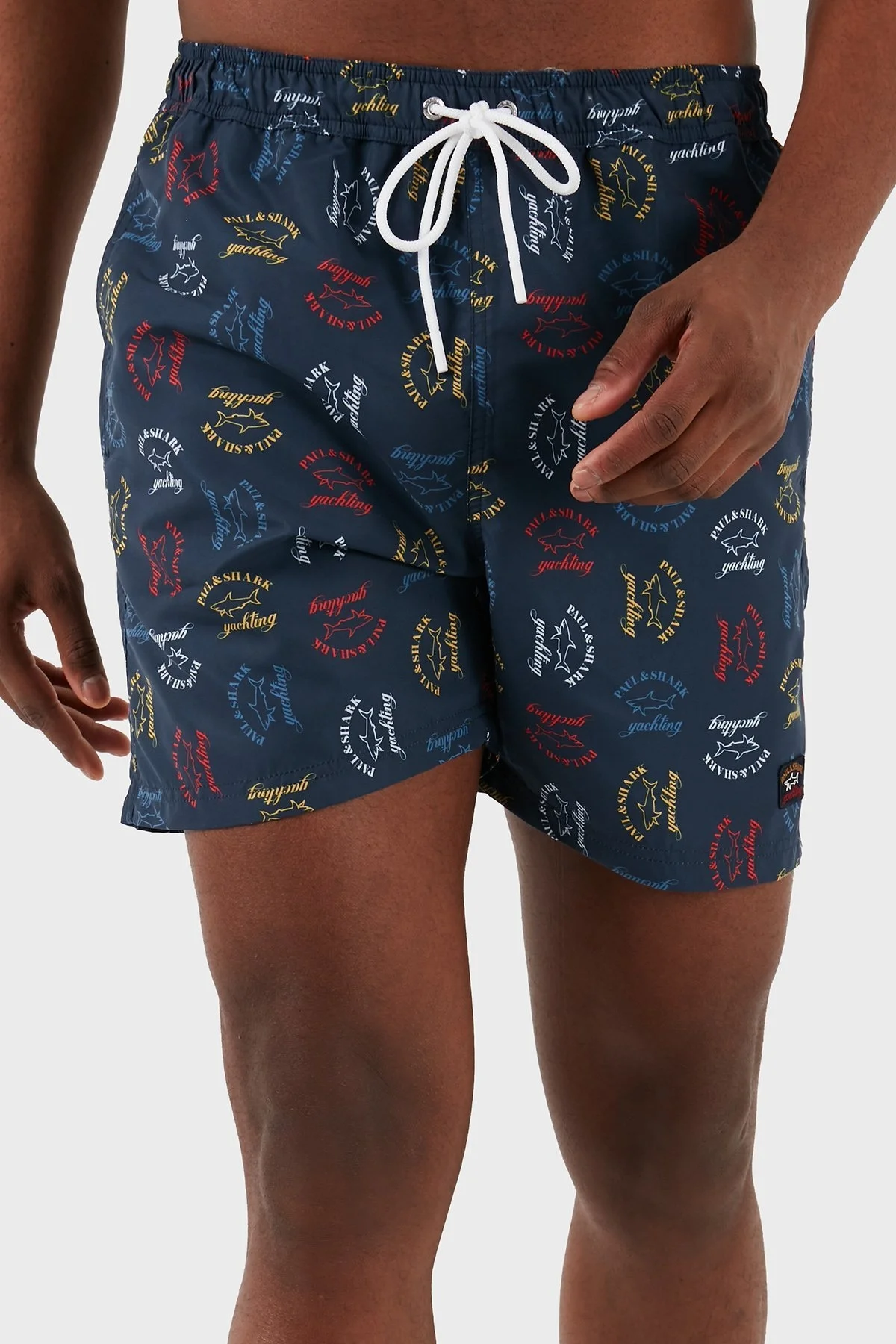 Paul & Shark Logolu Deniz Şortu Belden Bağlamalı Cepli Erkek Mayo Short 23415061 100 LACİVERT - 5