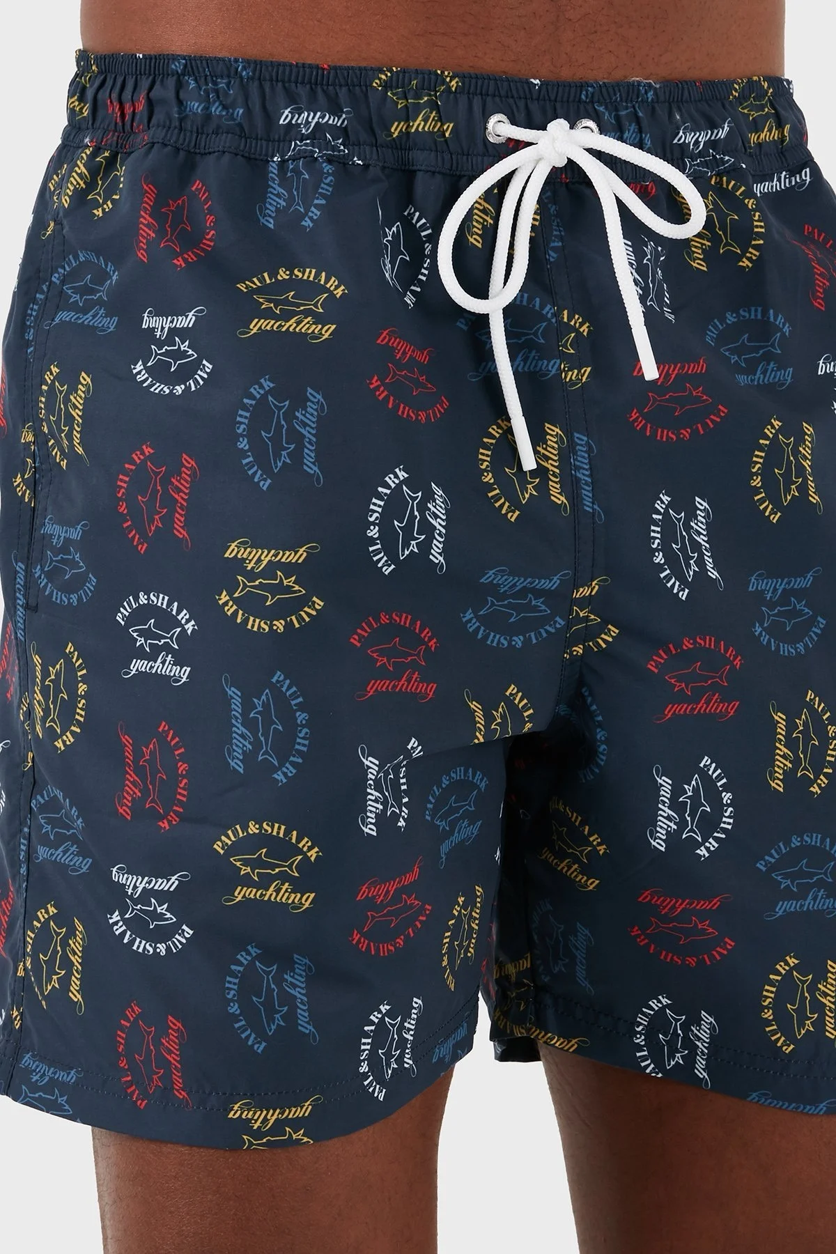 Paul & Shark Logolu Deniz Şortu Belden Bağlamalı Cepli Erkek Mayo Short 23415061 100 LACİVERT - 6
