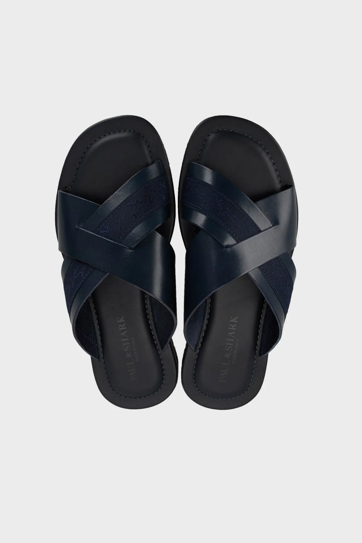 Paul & Shark Logolu Hakiki Deri Erkek Terlik 24418012 013 LACİVERT - 4