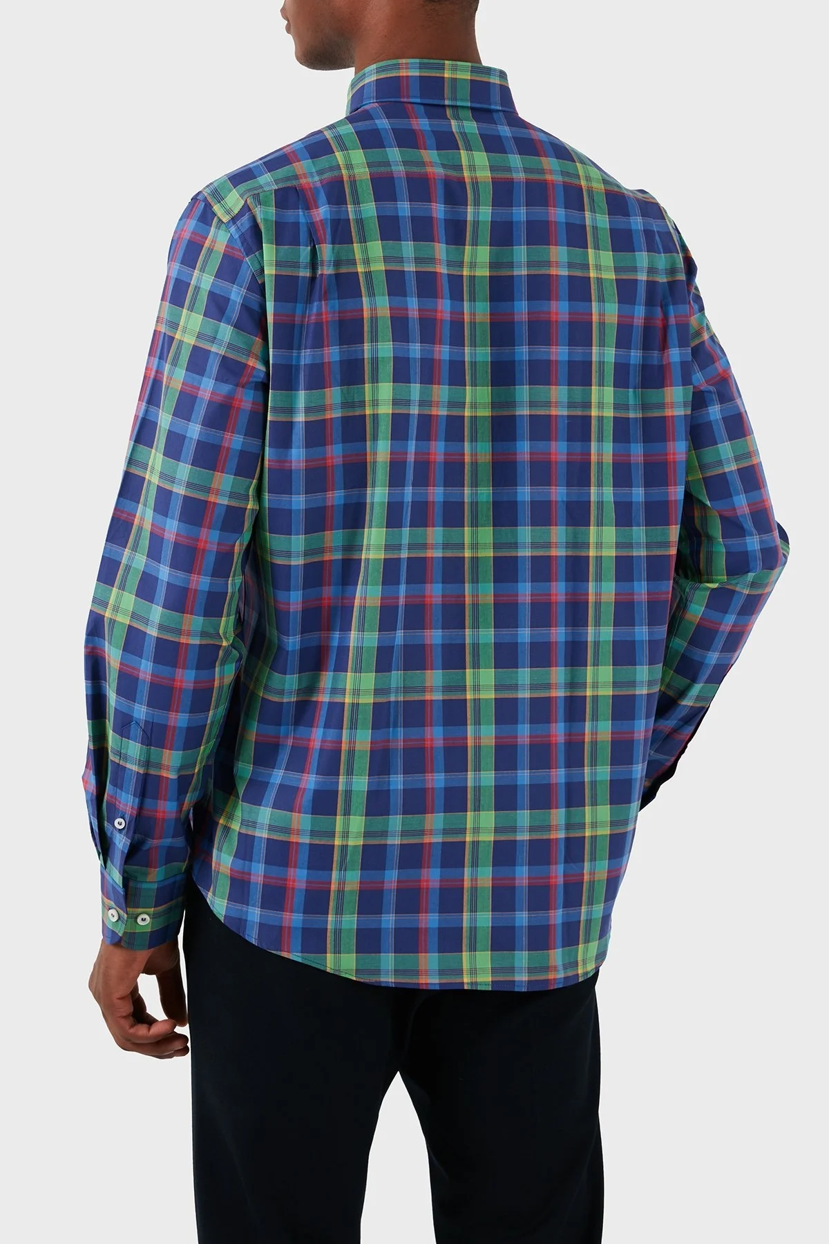 Paul & Shark Logolu Kareli % 100 Pamuk Erkek Gömlek 23413194J 001 MAVİ-YEŞİL - 3