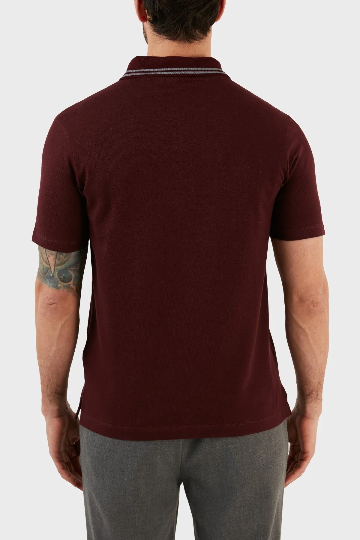 Paul & Shark Organik Pamuklu Regular Fit Düğmeli Erkek Polo T Shirt 12311734 411 BORDO - 6