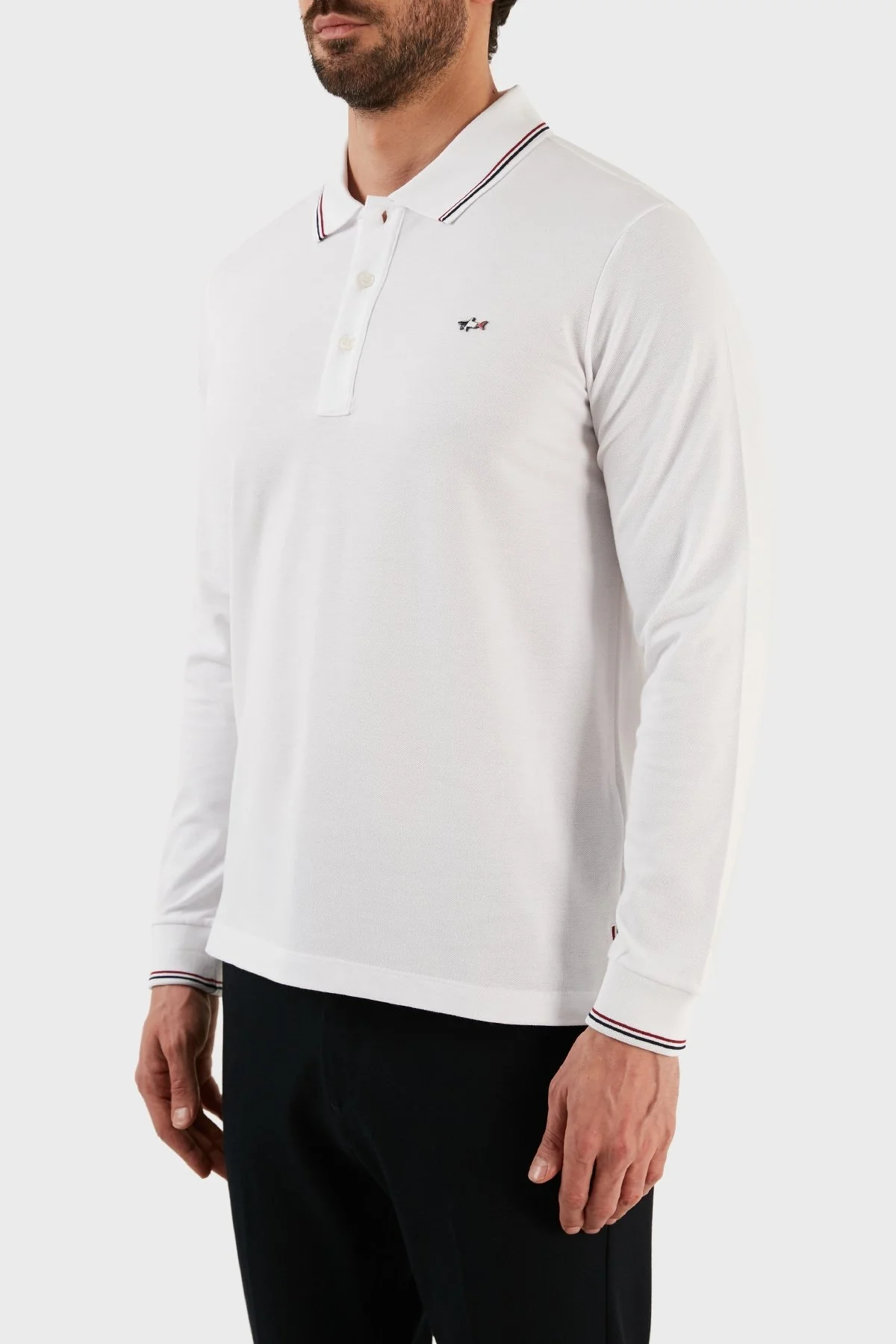 Paul & Shark Organik Pamuklu Regular Fit Düğmeli Polo Erkek Sweat 12311726 010 BEYAZ - 2