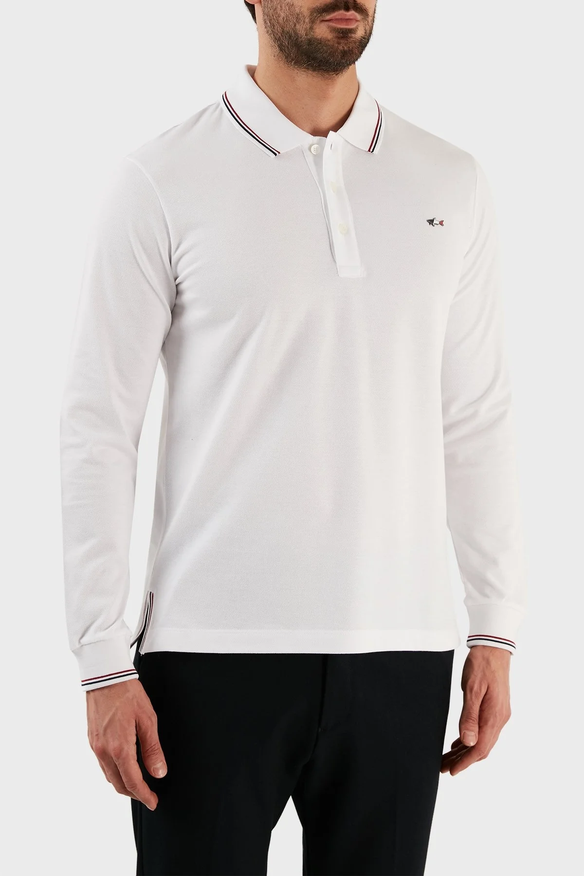 Paul & Shark Organik Pamuklu Regular Fit Düğmeli Polo Erkek Sweat 12311726 010 BEYAZ - 3