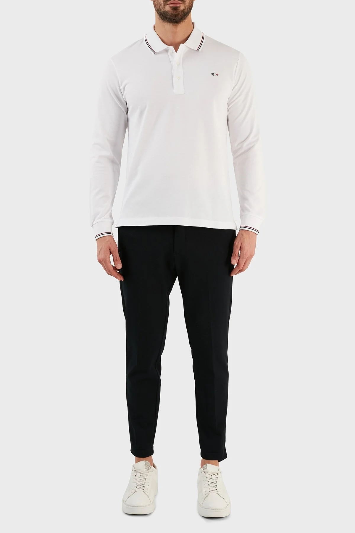 Paul & Shark Organik Pamuklu Regular Fit Düğmeli Polo Erkek Sweat 12311726 010 BEYAZ - 4