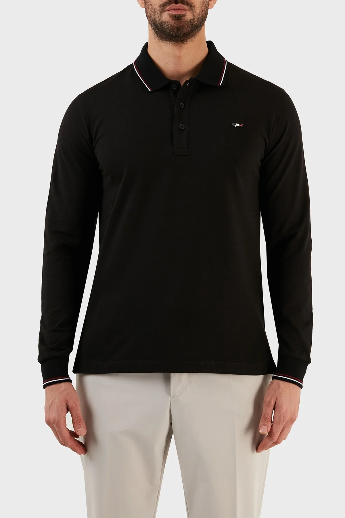 Paul & Shark Organik Pamuklu Regular Fit Düğmeli Polo Erkek Sweat 12311726 011 SİYAH - 1