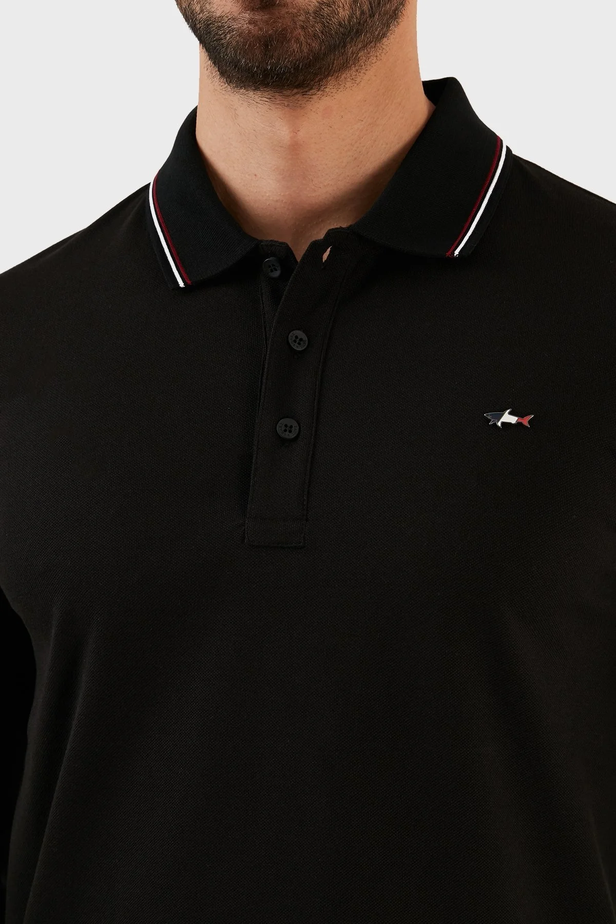 Paul & Shark Organik Pamuklu Regular Fit Düğmeli Polo Erkek Sweat 12311726 011 SİYAH - 5