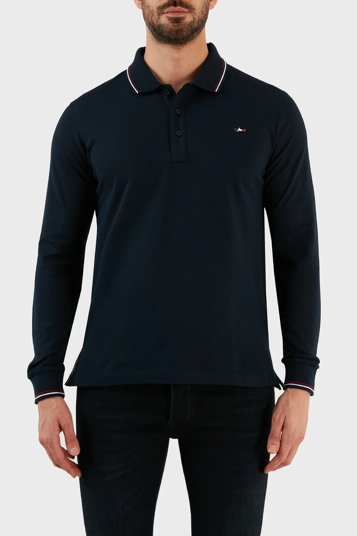 Paul & Shark Organik Pamuklu Regular Fit Düğmeli Polo Erkek Sweat 12311726 013 LACİVERT - 1