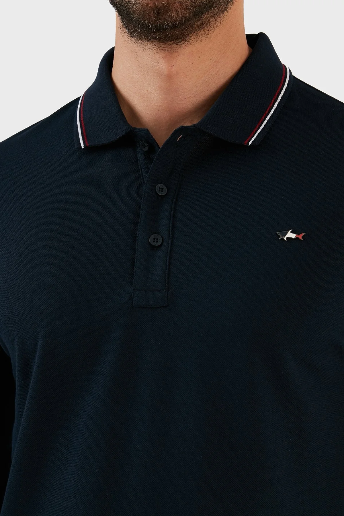 Paul & Shark Organik Pamuklu Regular Fit Düğmeli Polo Erkek Sweat 12311726 013 LACİVERT - 4