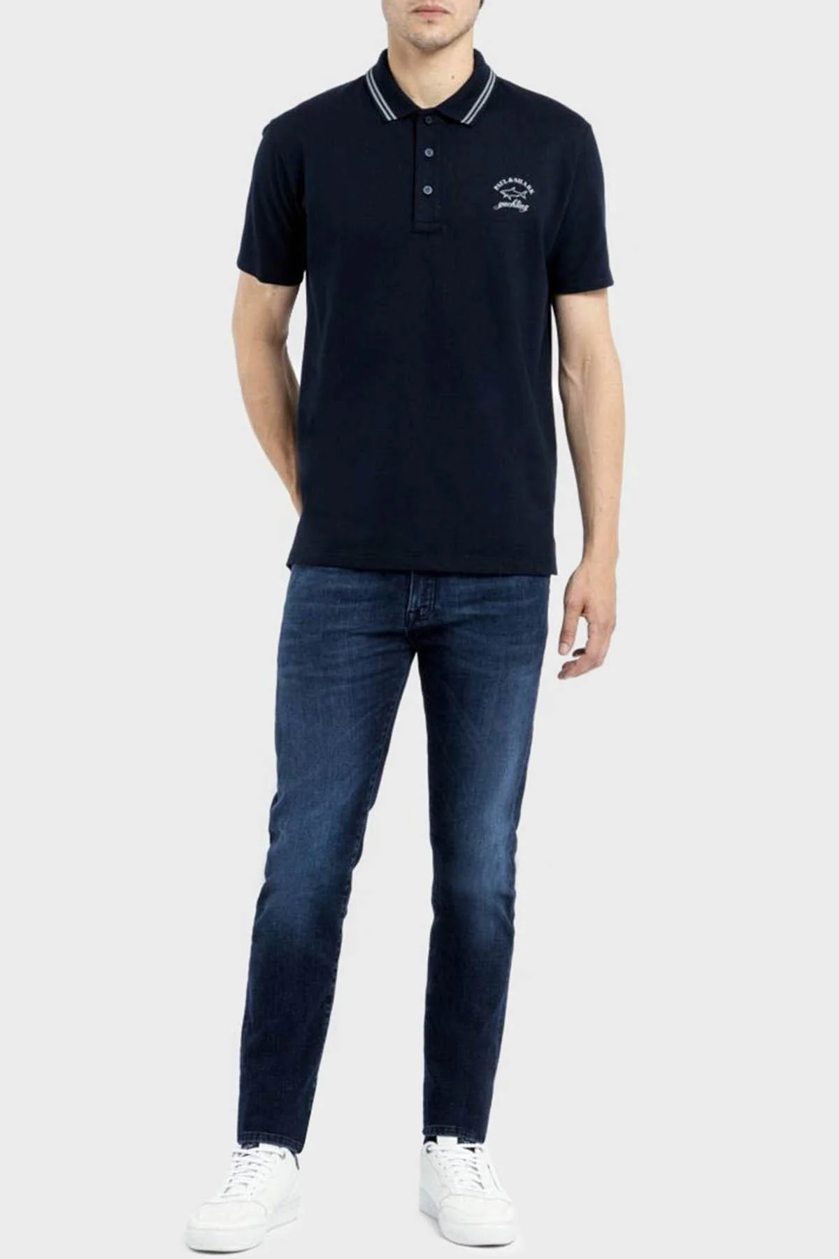 Paul & Shark Organik Pamuklu Regular Fit Düğmeli Polo Erkek T Shirt 12311734 013 LACİVERT - 2