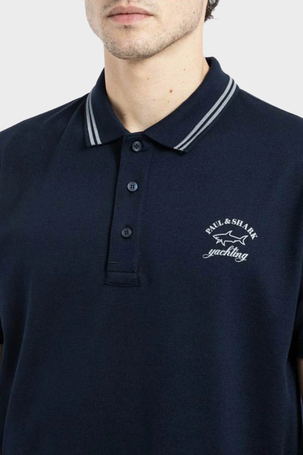 Paul & Shark Organik Pamuklu Regular Fit Düğmeli Polo Erkek T Shirt 12311734 013 LACİVERT - 3