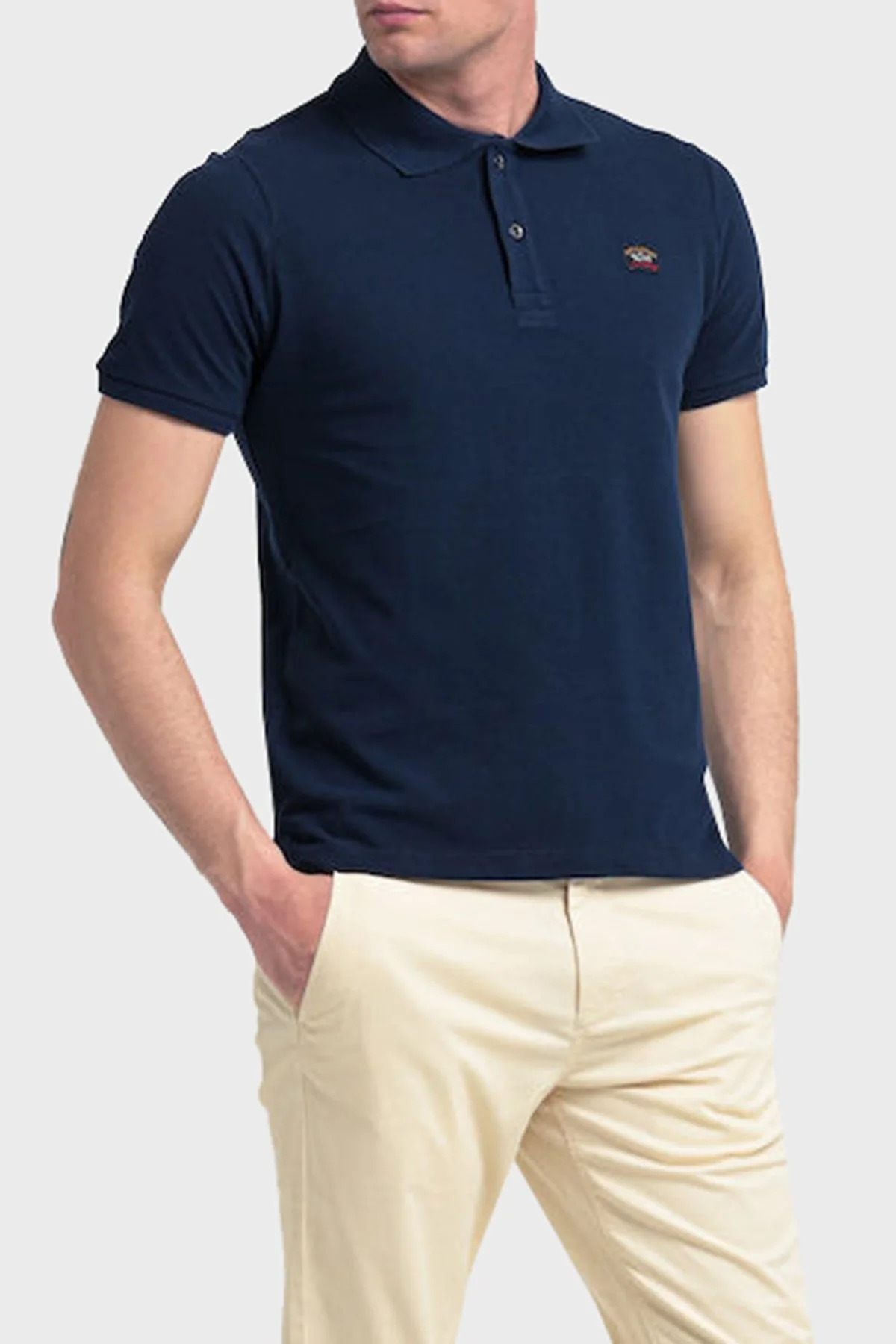 Paul & Shark Organik Pamuklu Regular Fit Polo T Shirt Erkek Polo Yaka T Shirt C0P1070 013 LACİVERT - 1