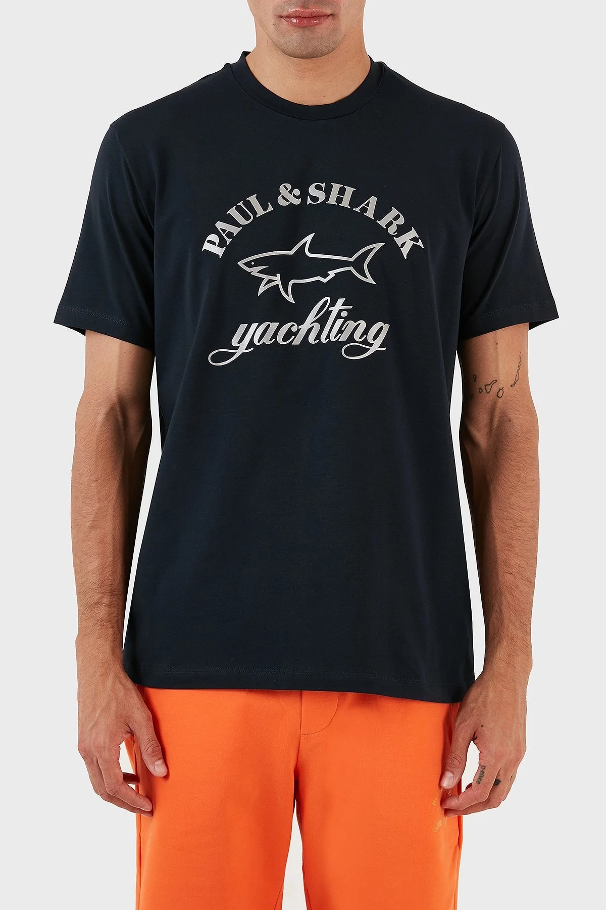 Paul & Shark Pamuklu Baskılı Bisiklet Yaka Regular Fit Erkek T Shirt 11311628 013 LACİVERT - 1