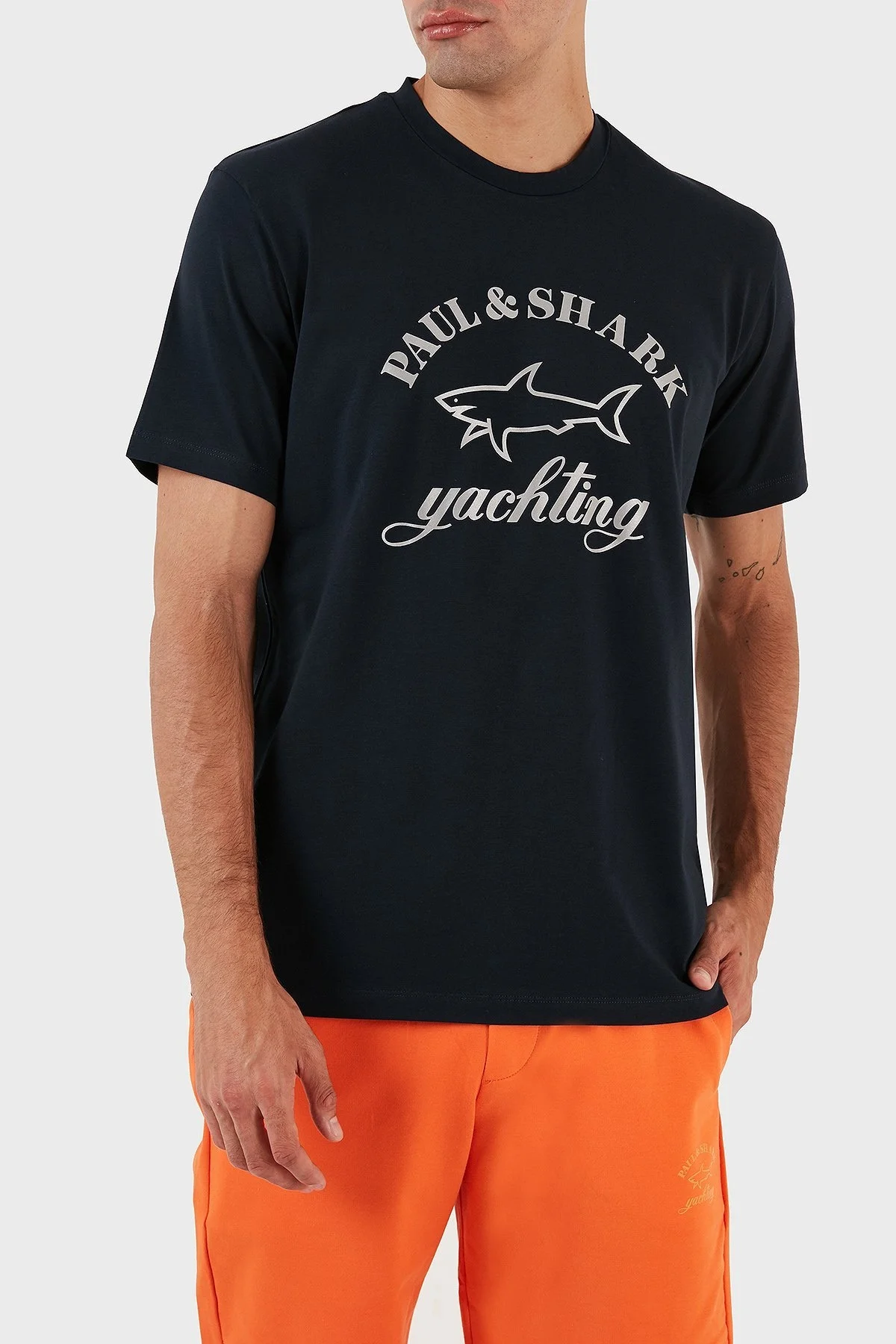 Paul & Shark Pamuklu Baskılı Bisiklet Yaka Regular Fit Erkek T Shirt 11311628 013 LACİVERT - 3